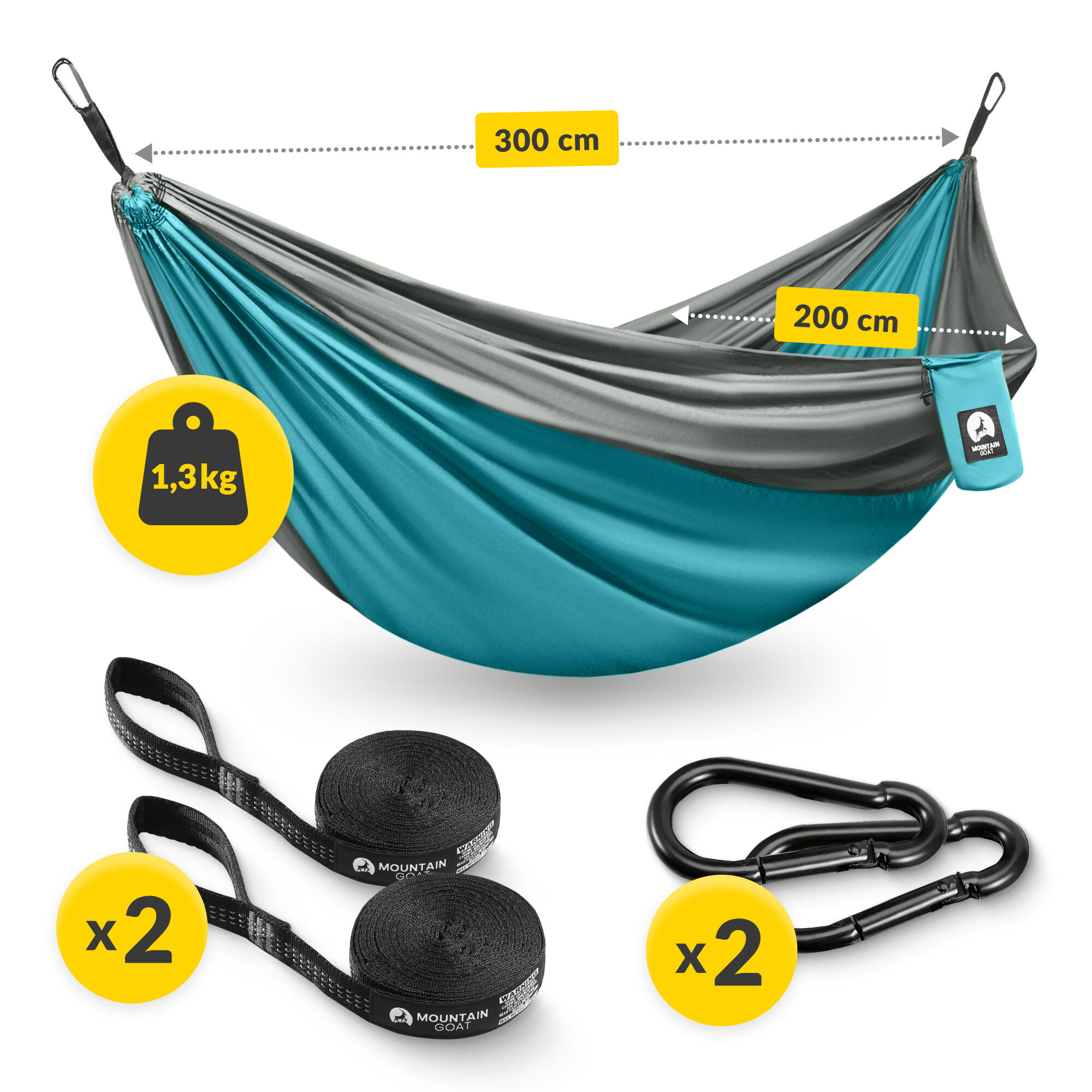 Tweepersoons reishangmat camping outdoor compact lichtgewicht MOUNTAIN GOAT 3/7