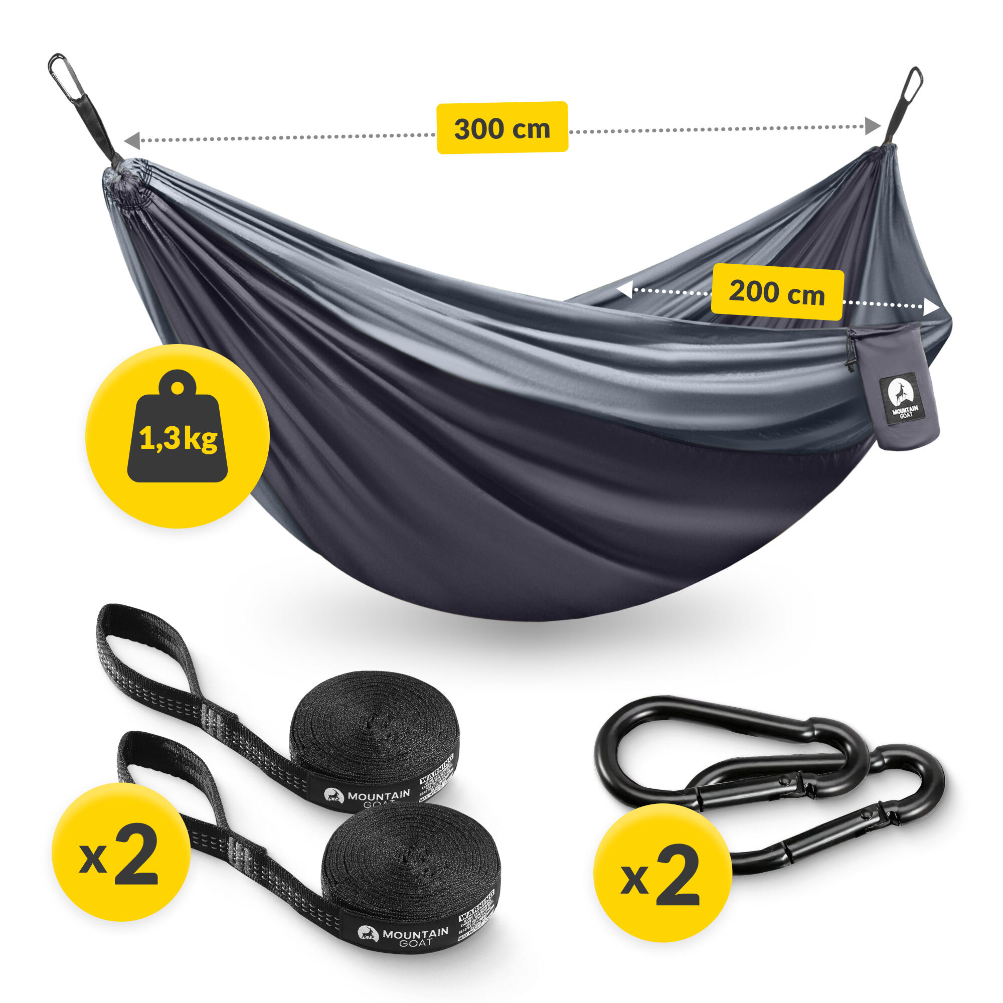 Tweepersoons reishangmat camping outdoor compact lichtgewicht MOUNTAIN GOAT 3/7