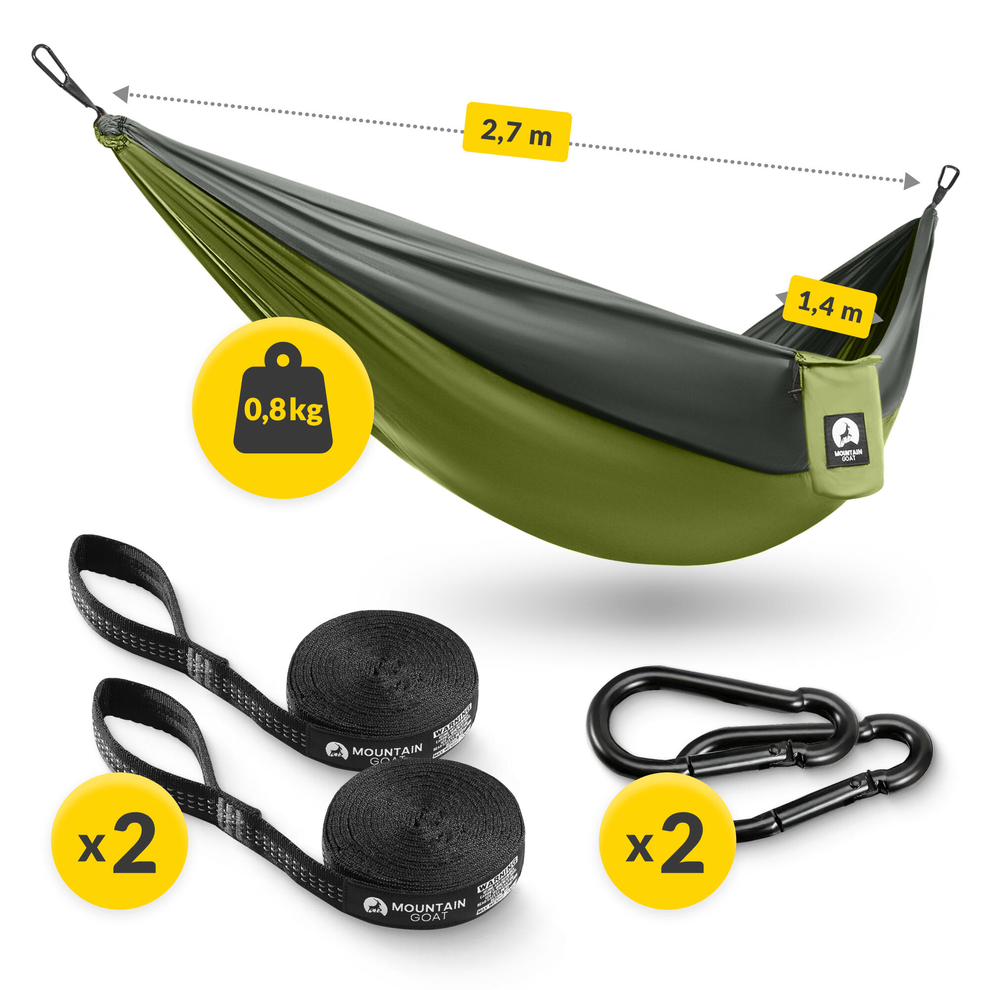 Eenpersoons reishangmat camping outdoor compact lichtgewicht MOUNTAIN GOAT 3/7