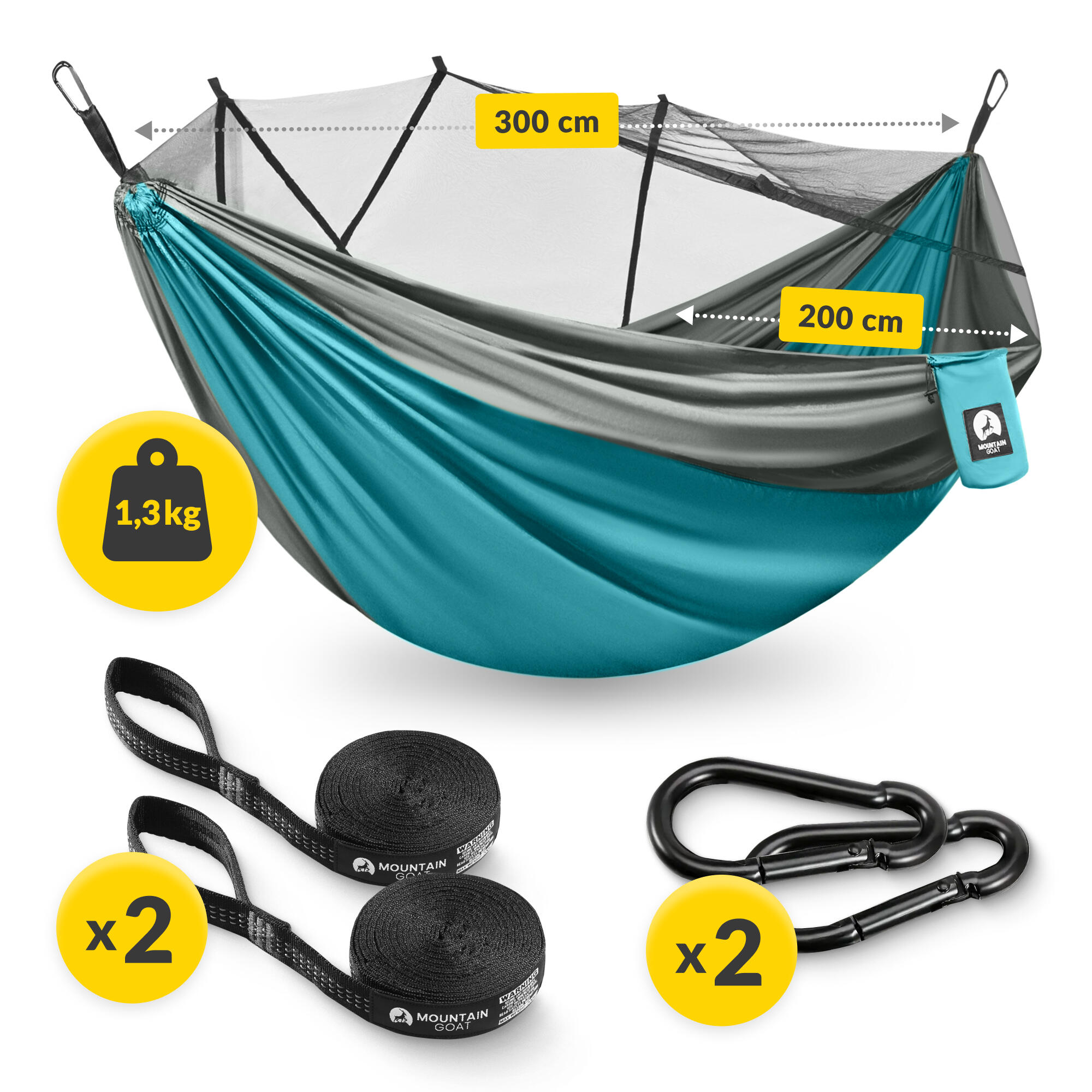 Tweepersoons reishangmat muggennet camping outdoor survival MOUNTAIN GOAT 4/7