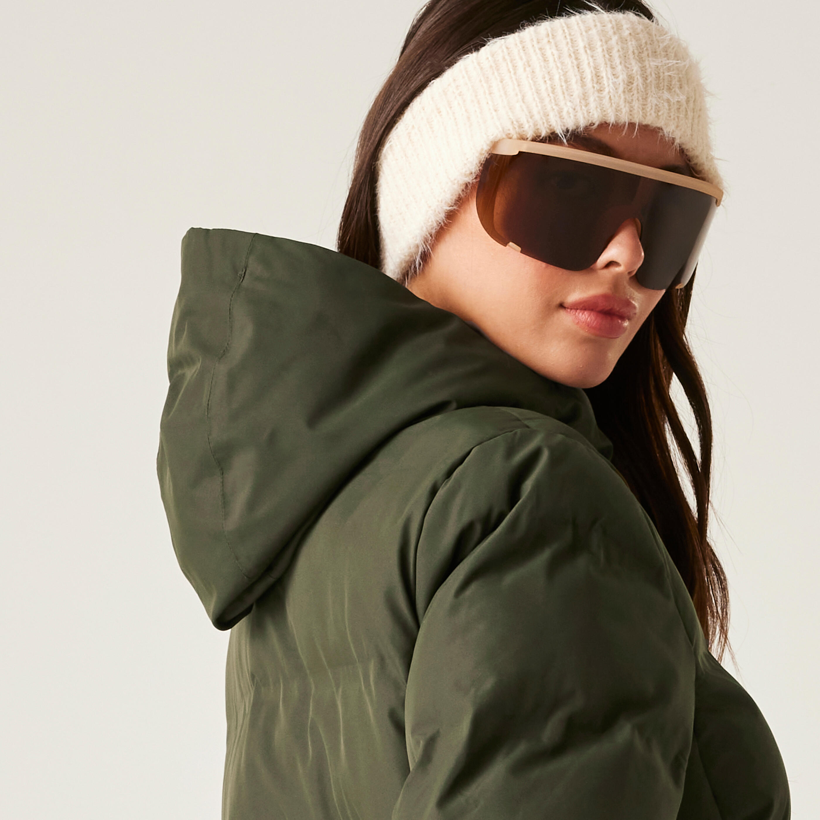 Lange Daunenjacke  mit Kapuze, Damen Dare 2B Wander 3/7