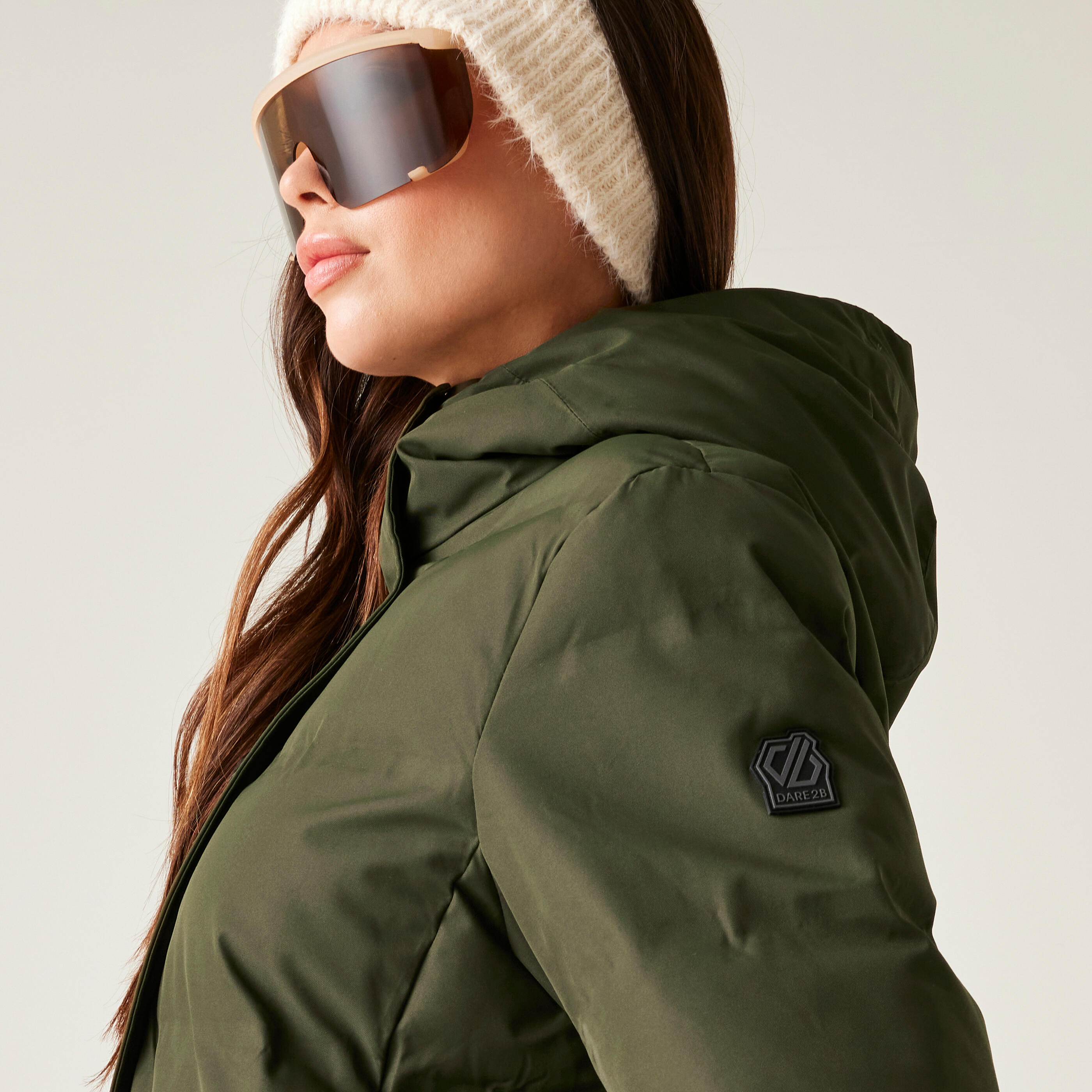 Lange Daunenjacke  mit Kapuze, Damen Dare 2B Wander 4/7