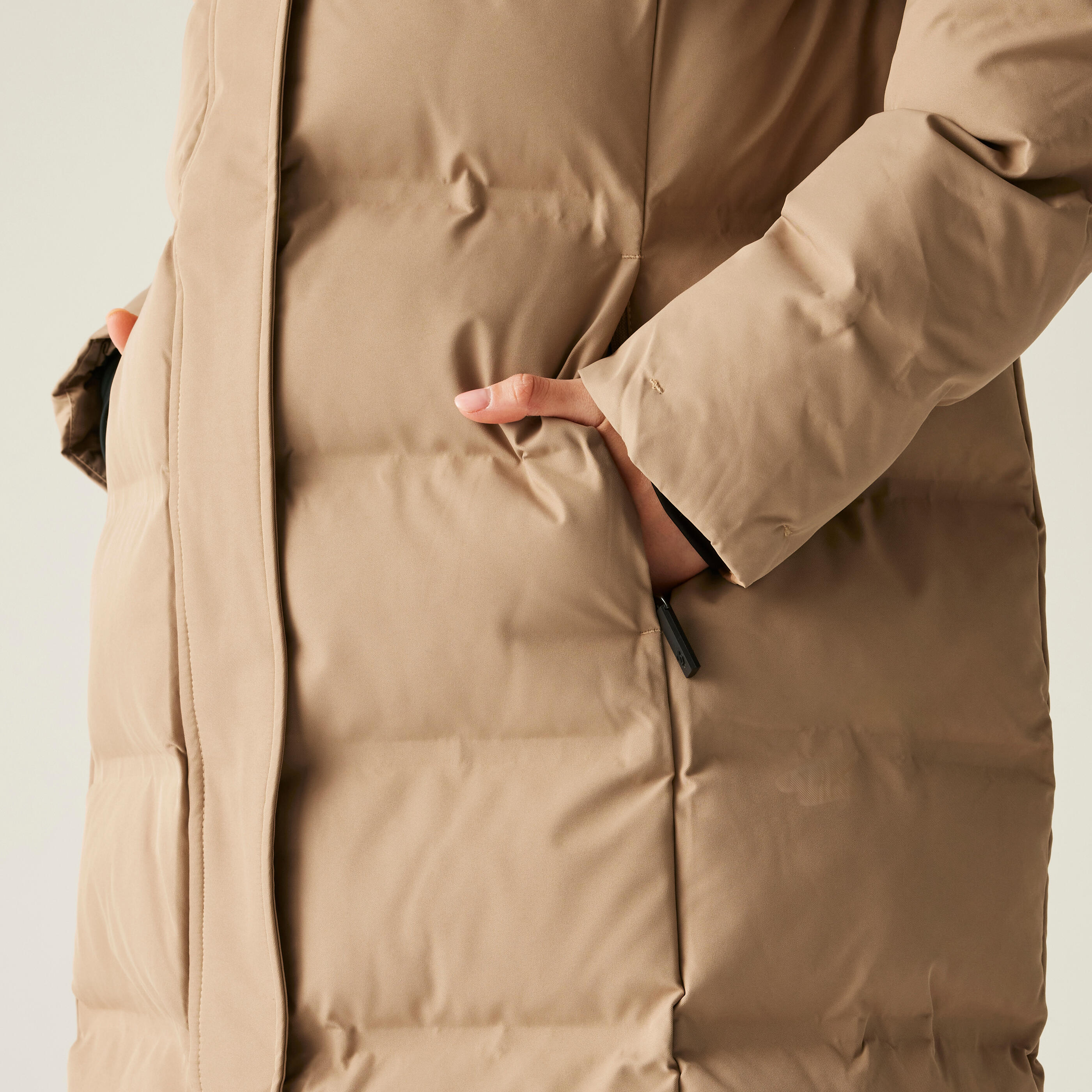 Lange Daunenjacke  mit Kapuze, Damen Dare 2B Wander 5/7