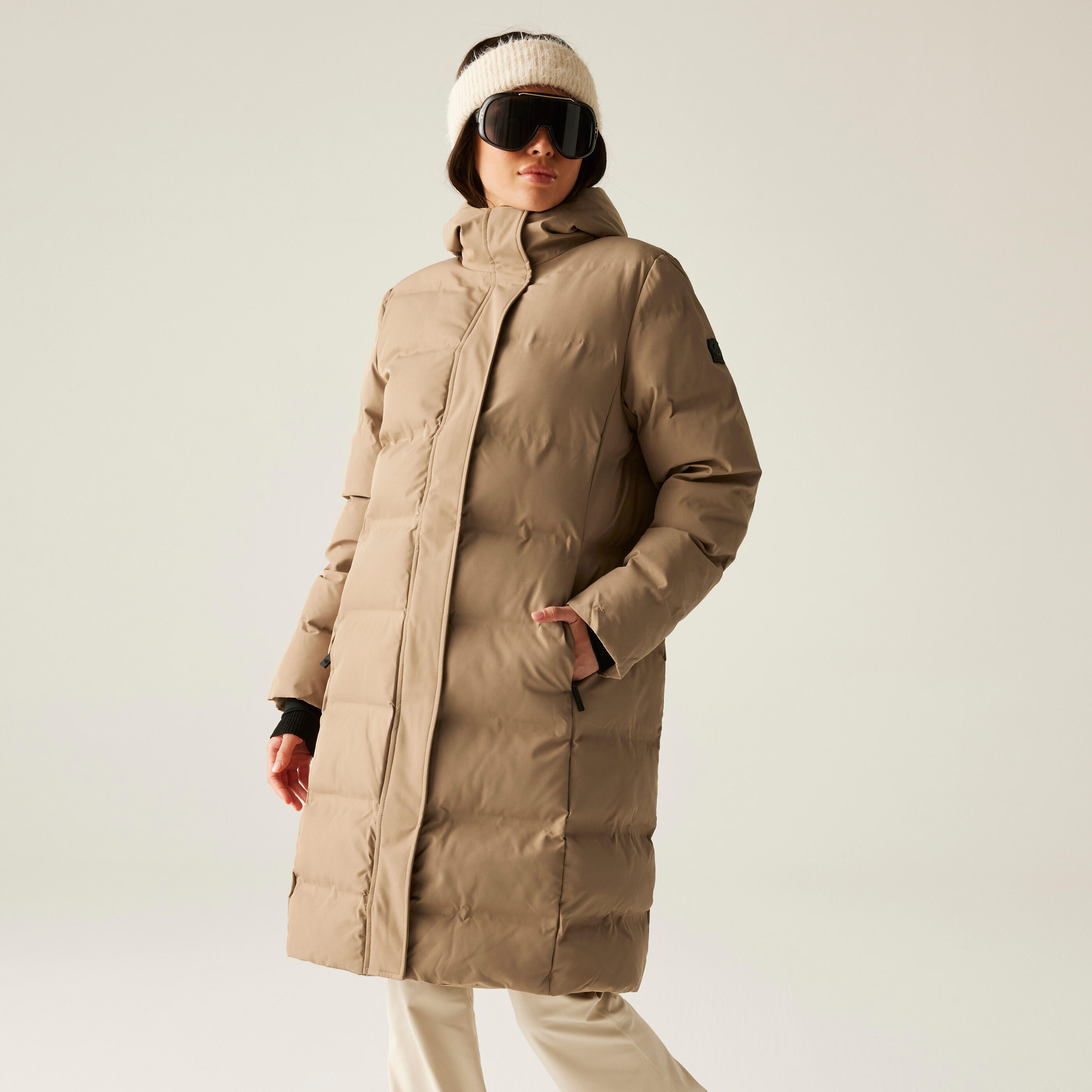 Lange Daunenjacke  mit Kapuze, Damen Dare 2B Wander 4/7