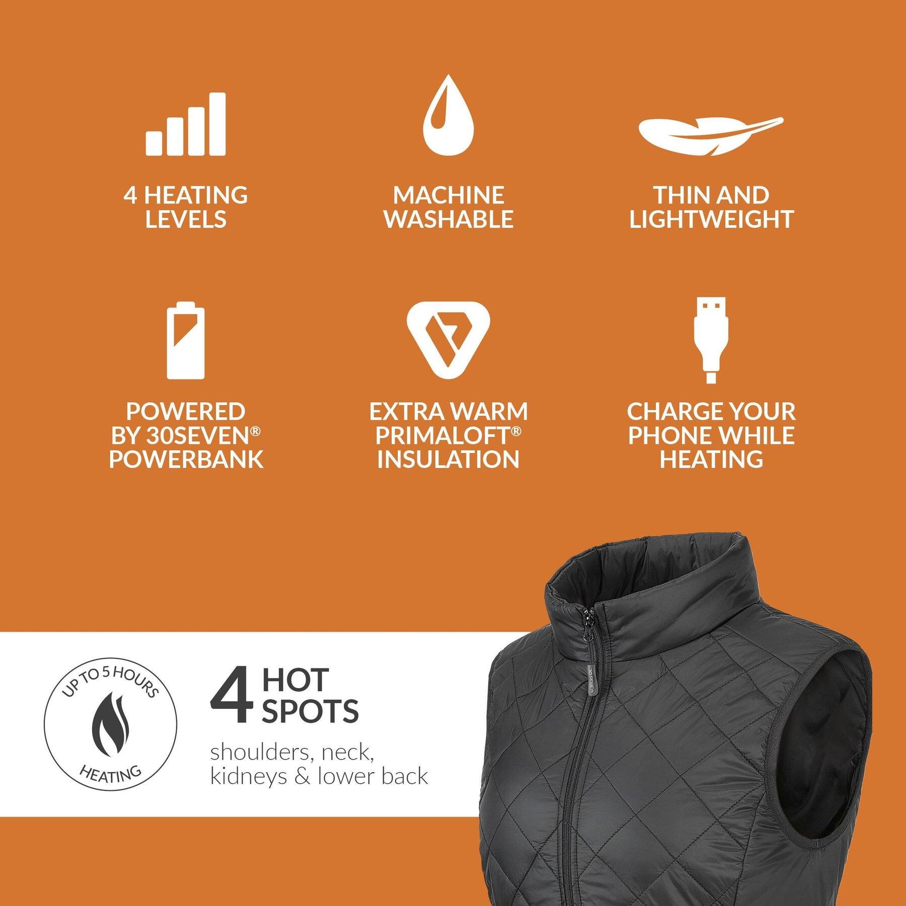 Verwarmde mouwloze damesvest met Powerbank - Slim Fit 3/5