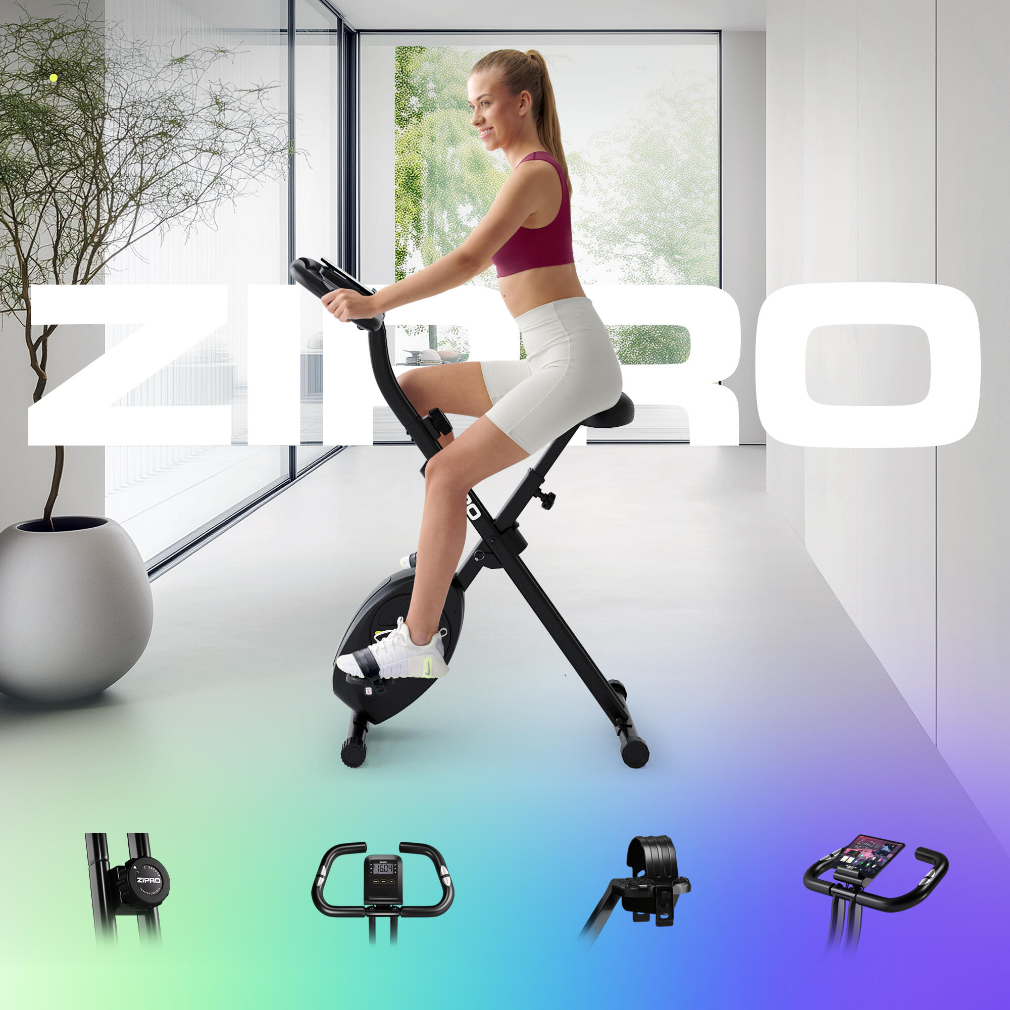 Cyclette magnetica Zipro Eclipse X 8 livelli di resistenza per fitness e cardio 3/7