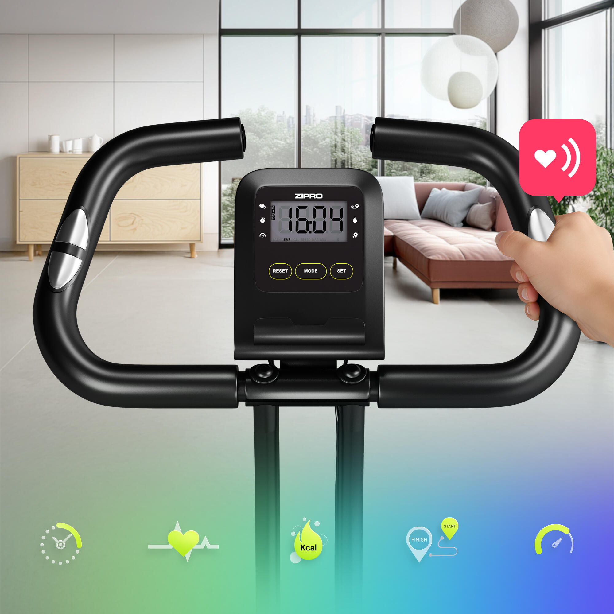 Cyclette magnetica Zipro Eclipse X 8 livelli di resistenza per fitness e cardio 5/7