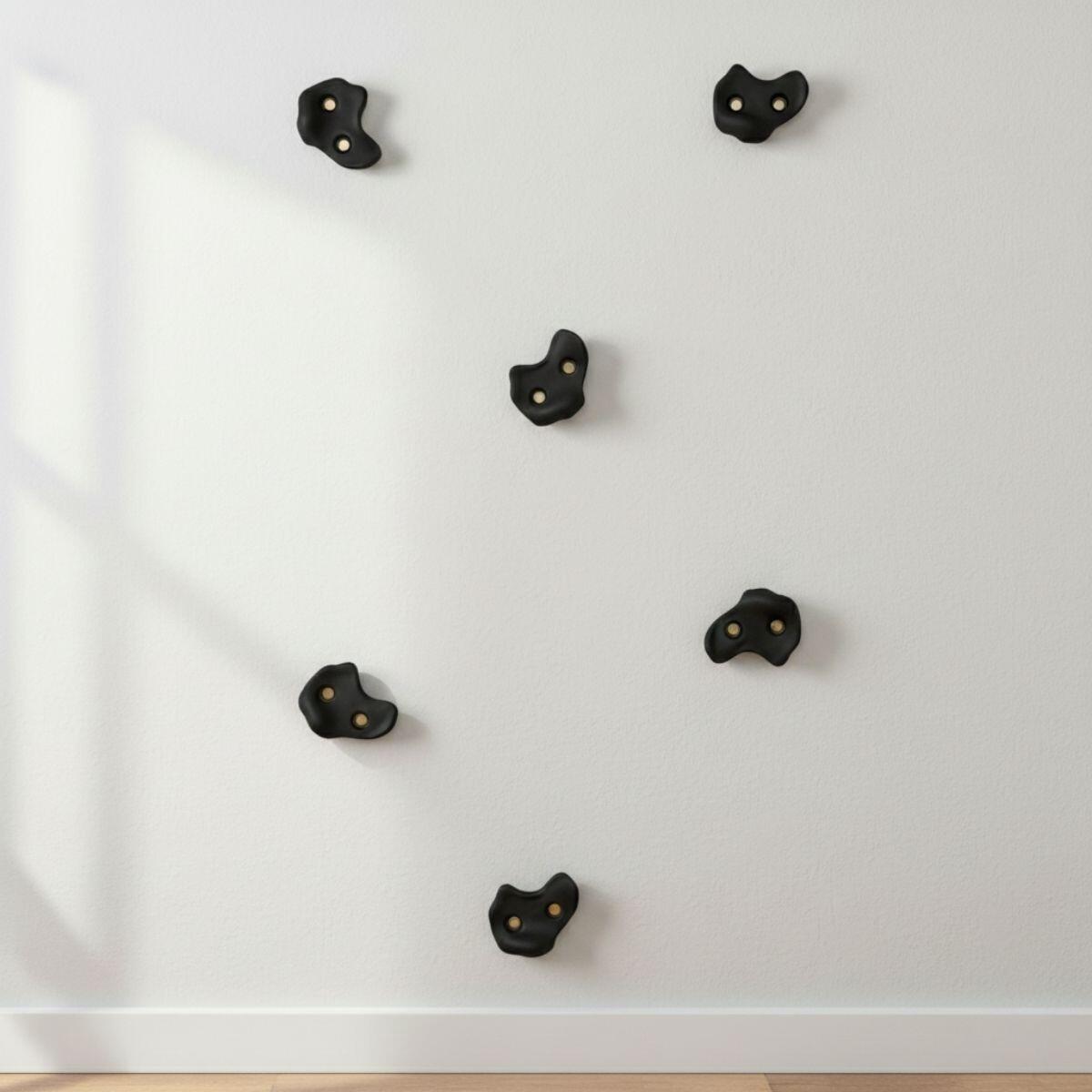 Poignées d'escalade M 6 pcs noir 3/5