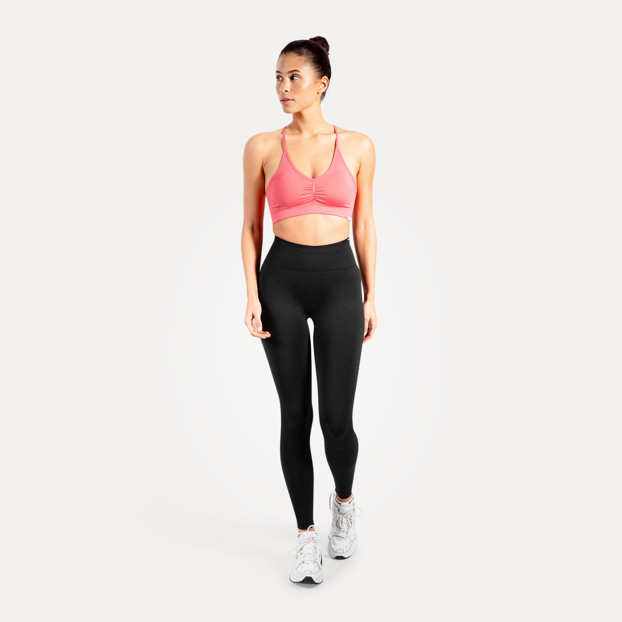 Damen Sport BH Solid Scrunch Rosa 3/5