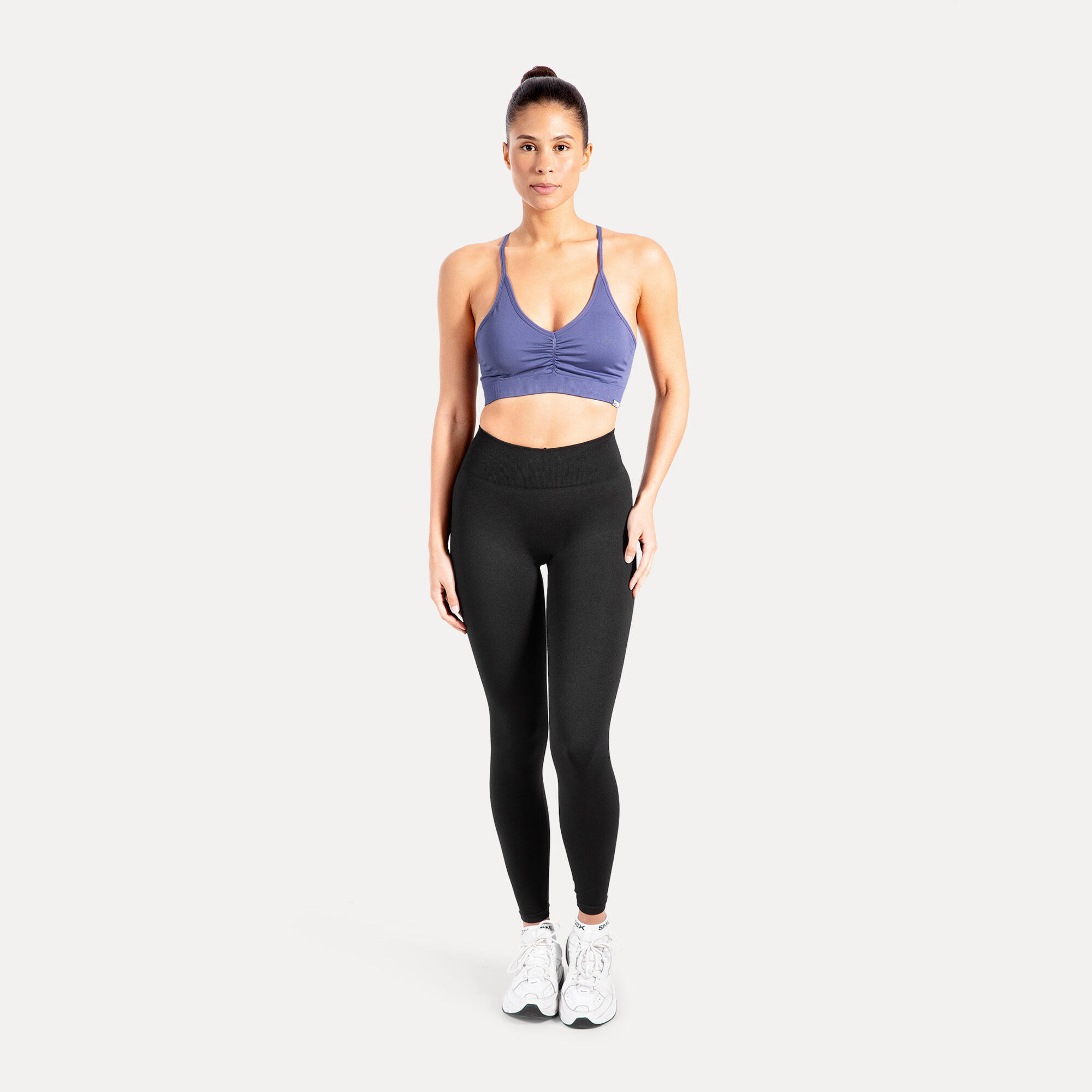 Damen Sport BH Solid Scrunch Dunkelblau 3/5