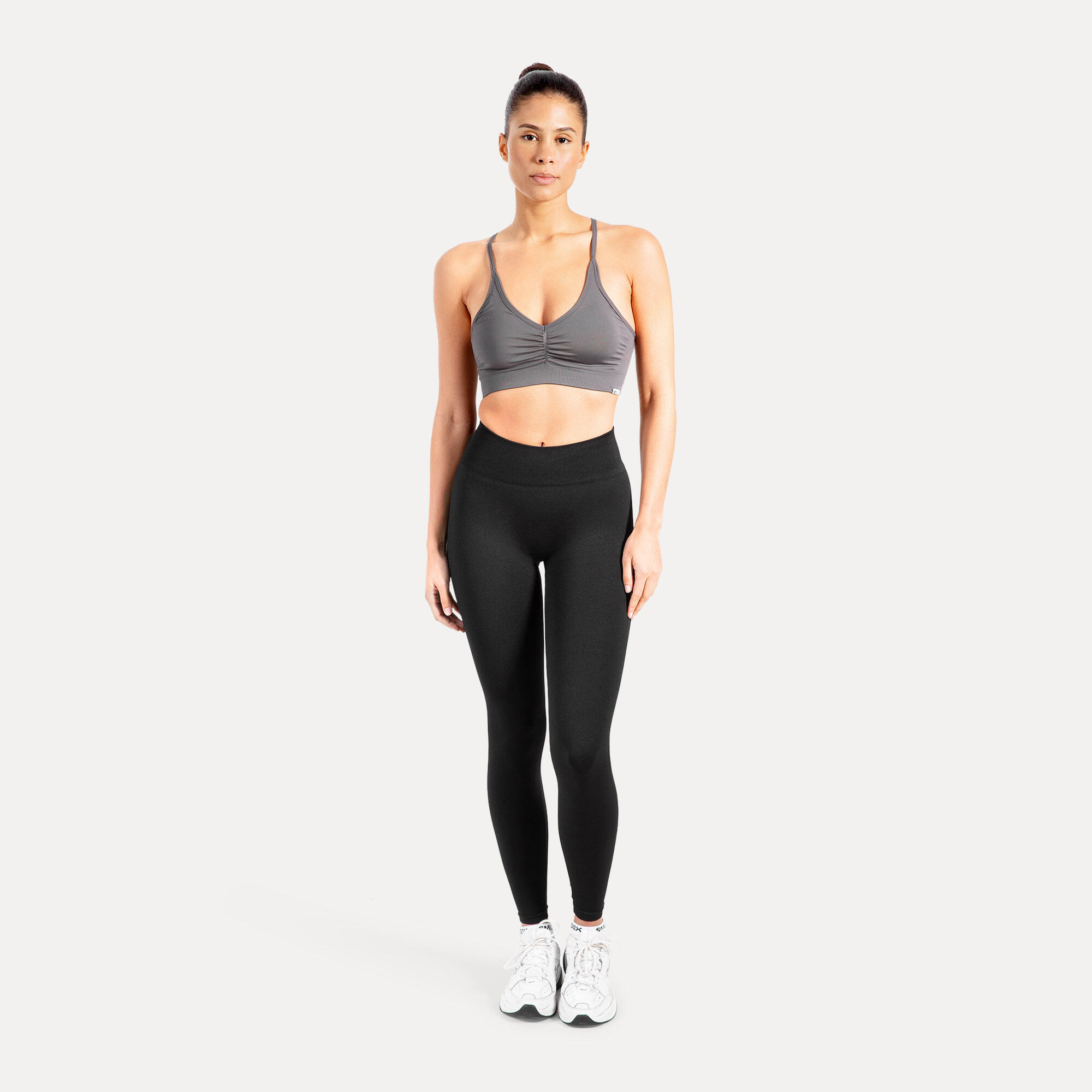 Damen Sport BH Solid Scrunch Anthrazit 3/6