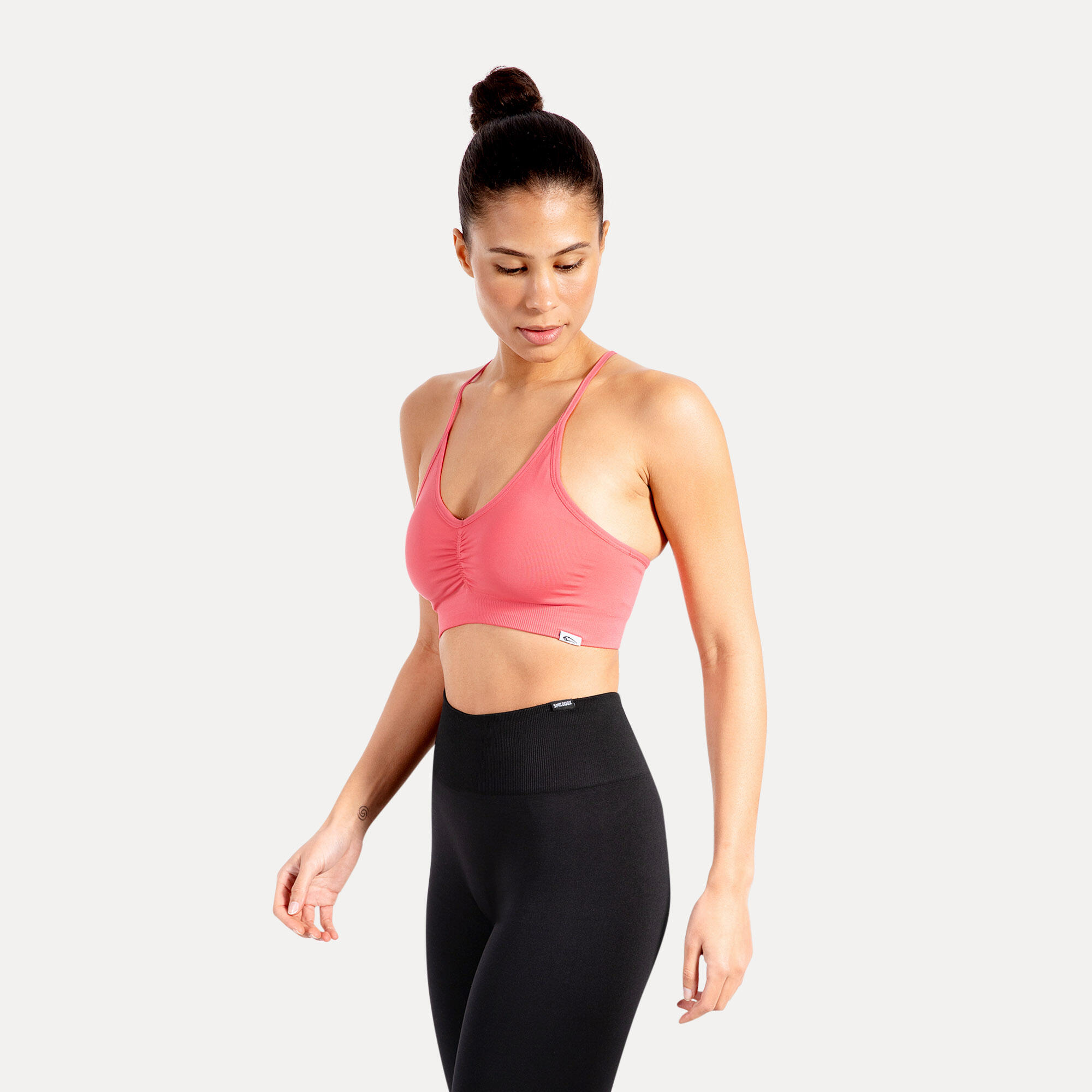 Damen Sport BH Solid Scrunch Rosa 2/5