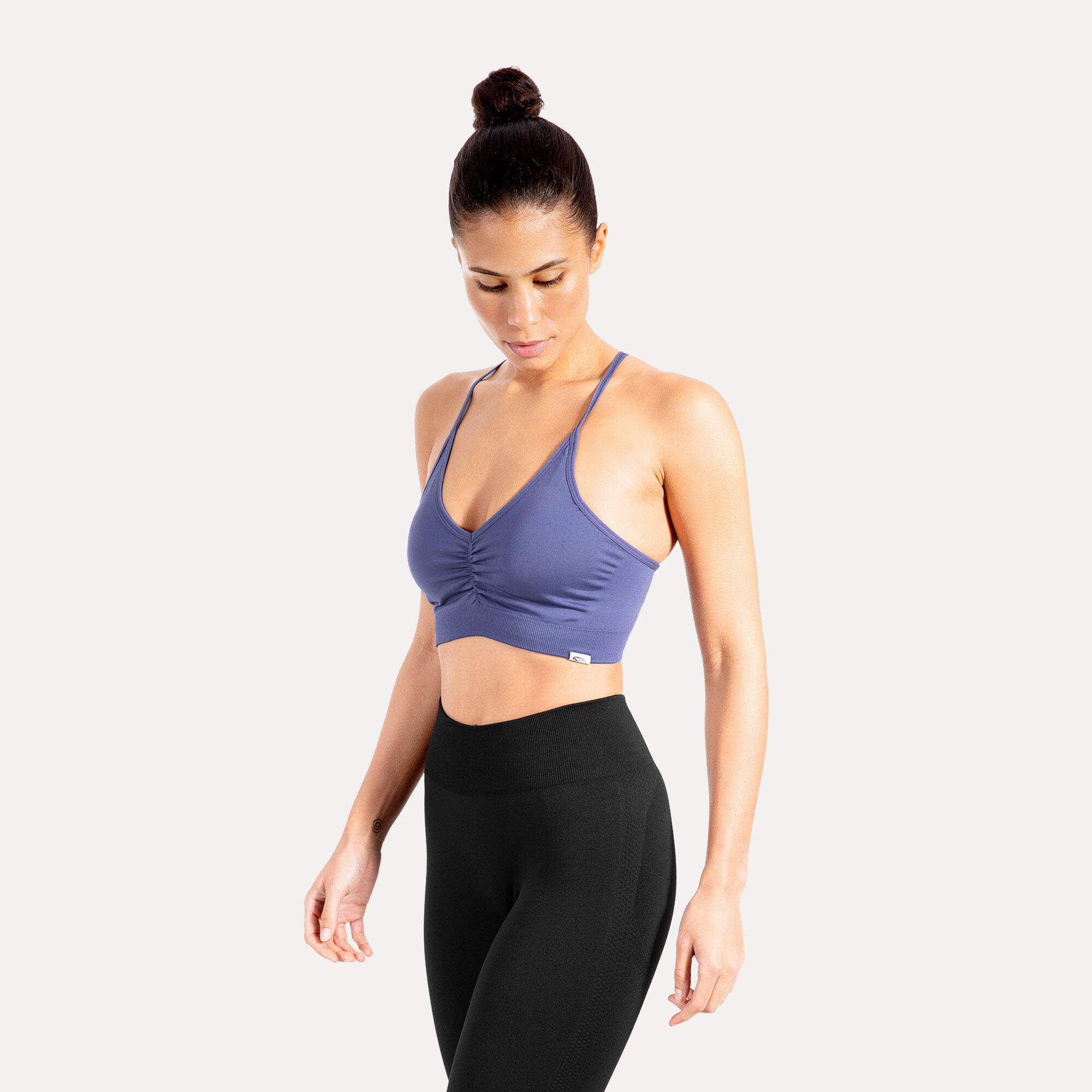 Damen Sport BH Solid Scrunch Dunkelblau 2/5