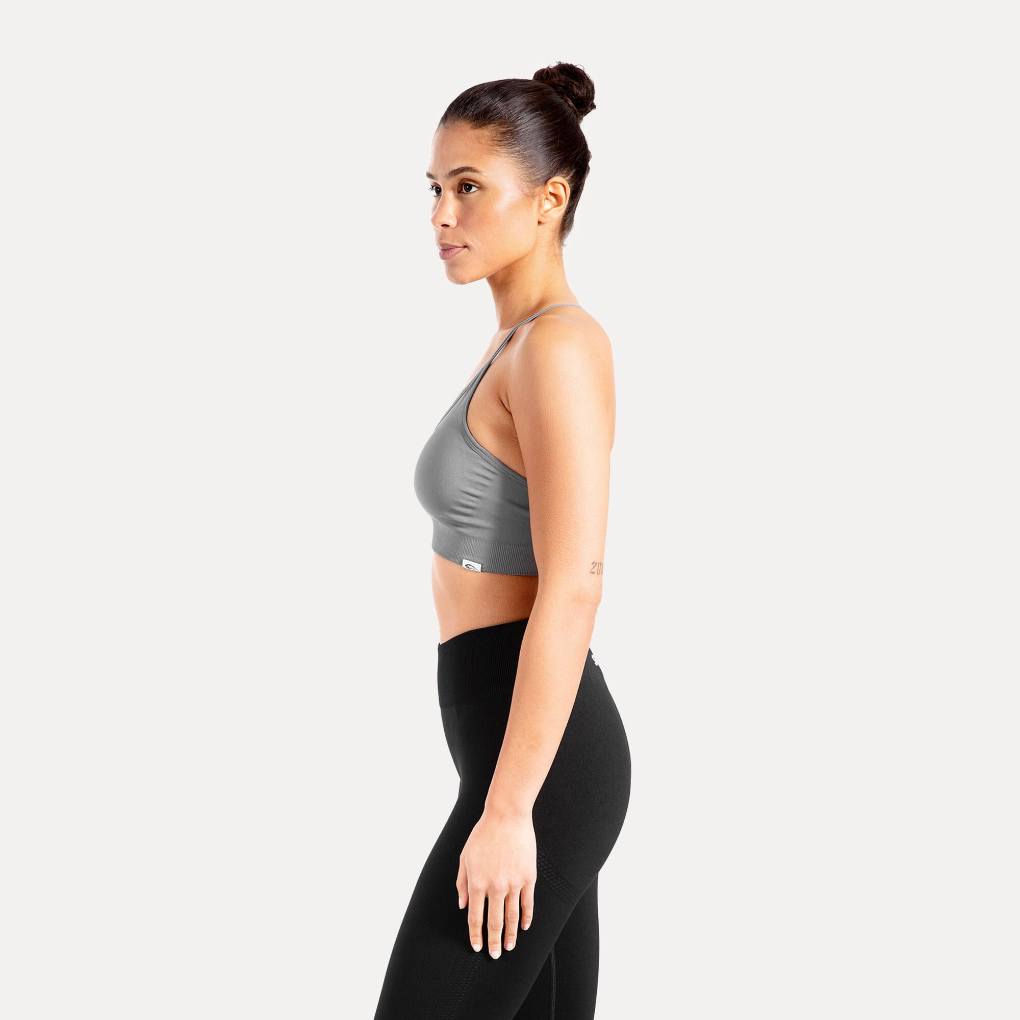Damen Sport BH Solid Scrunch Grau 2/5