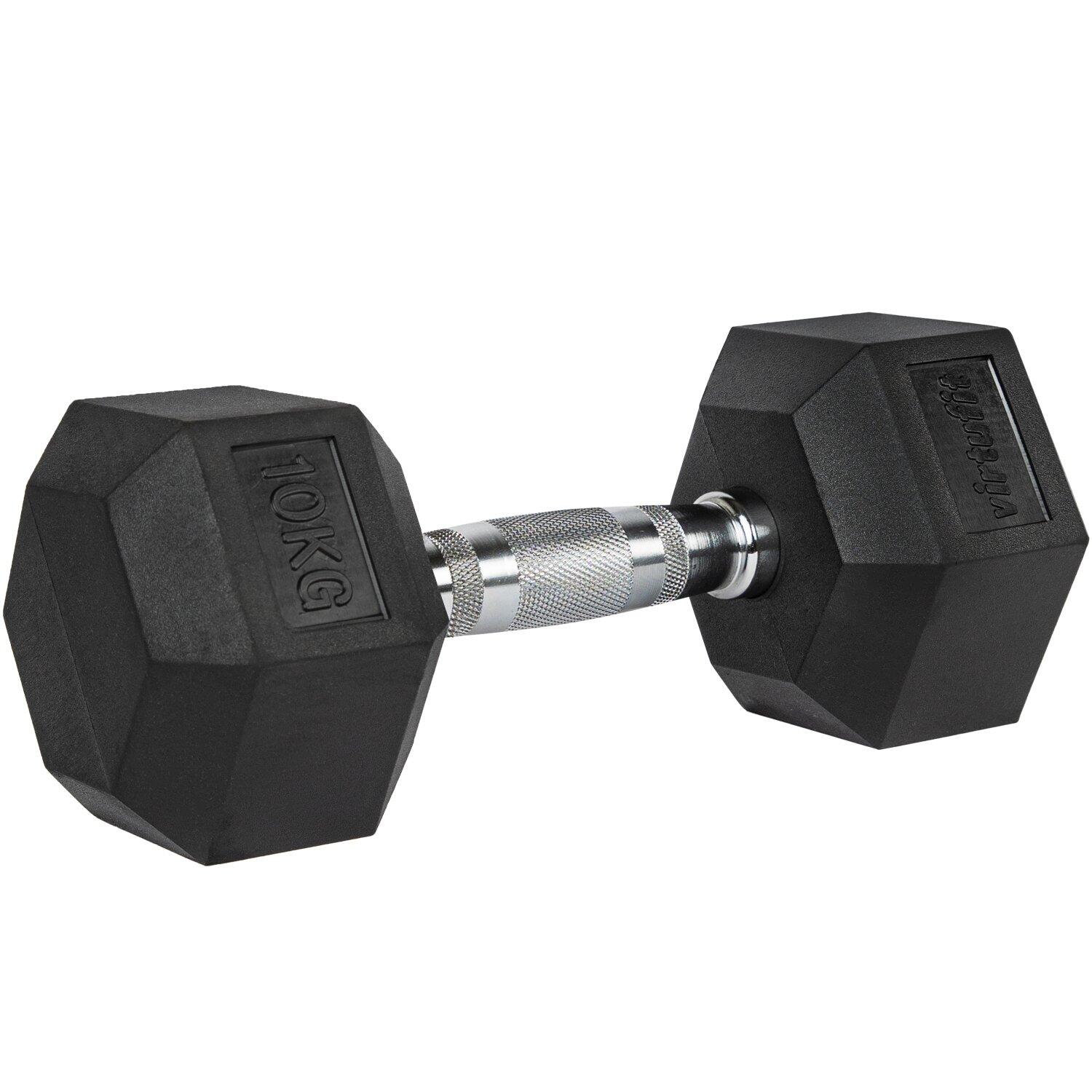 Virtufit - Haltères Musculation - Hexa - Poids - Par Piéce - 1 À 40 Kg - Haltère - Noir - 10 Kg - Decathlon