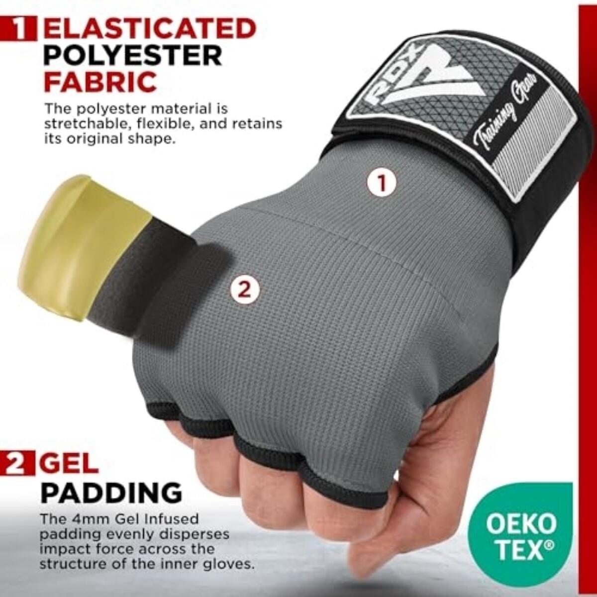 RDX IS Gel Padded Inner Gloves Hook & Loop Wrist Strap for Knuckle Protection 4/7