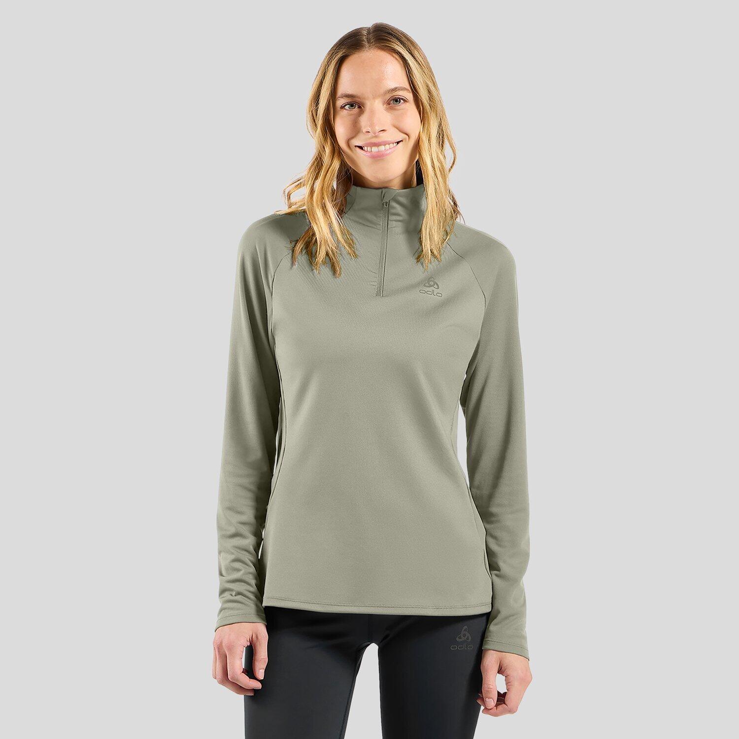 Odlo - Pull ½ Zip Essentials Ceramiwarm Odlo - Sweat-shirt - Beige|vert - Decathlon