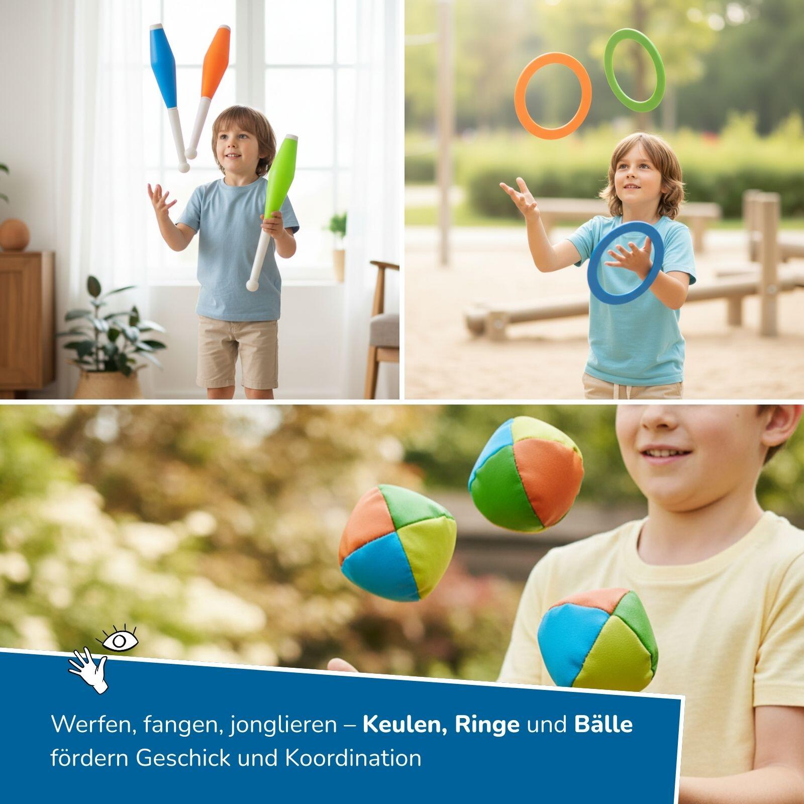 16-teiliges Jonglier-Set für Kinder ab 3 Jahren, mit Diablolo & Jonglierbällen 3/7