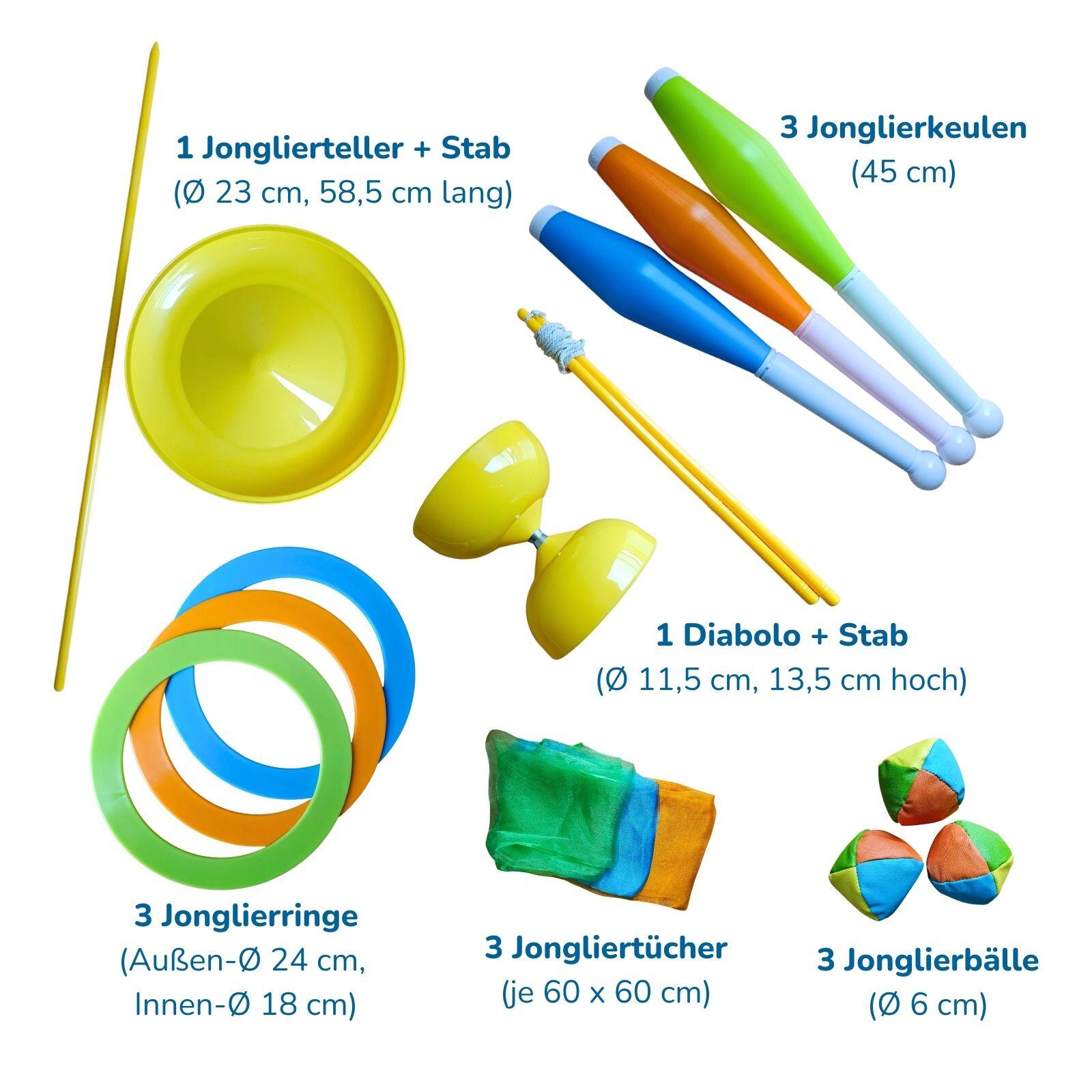 16-teiliges Jonglier-Set für Kinder ab 3 Jahren, mit Diablolo & Jonglierbällen 6/7