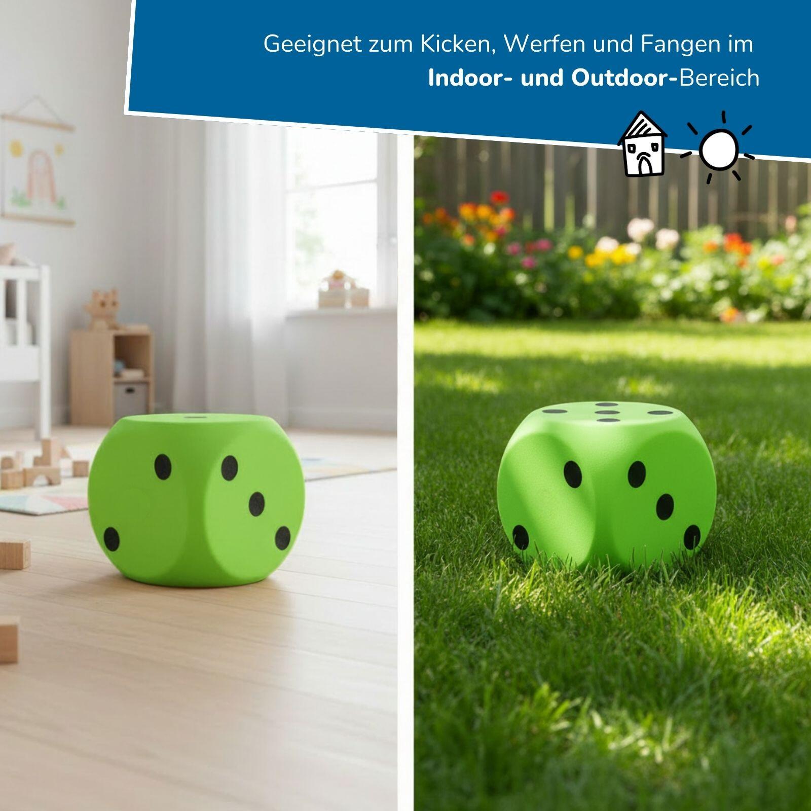 XXL Schaumstoffwürfel für Kinder, grün 15 cm, zum Kicken, Werfen, Spielen 4/7