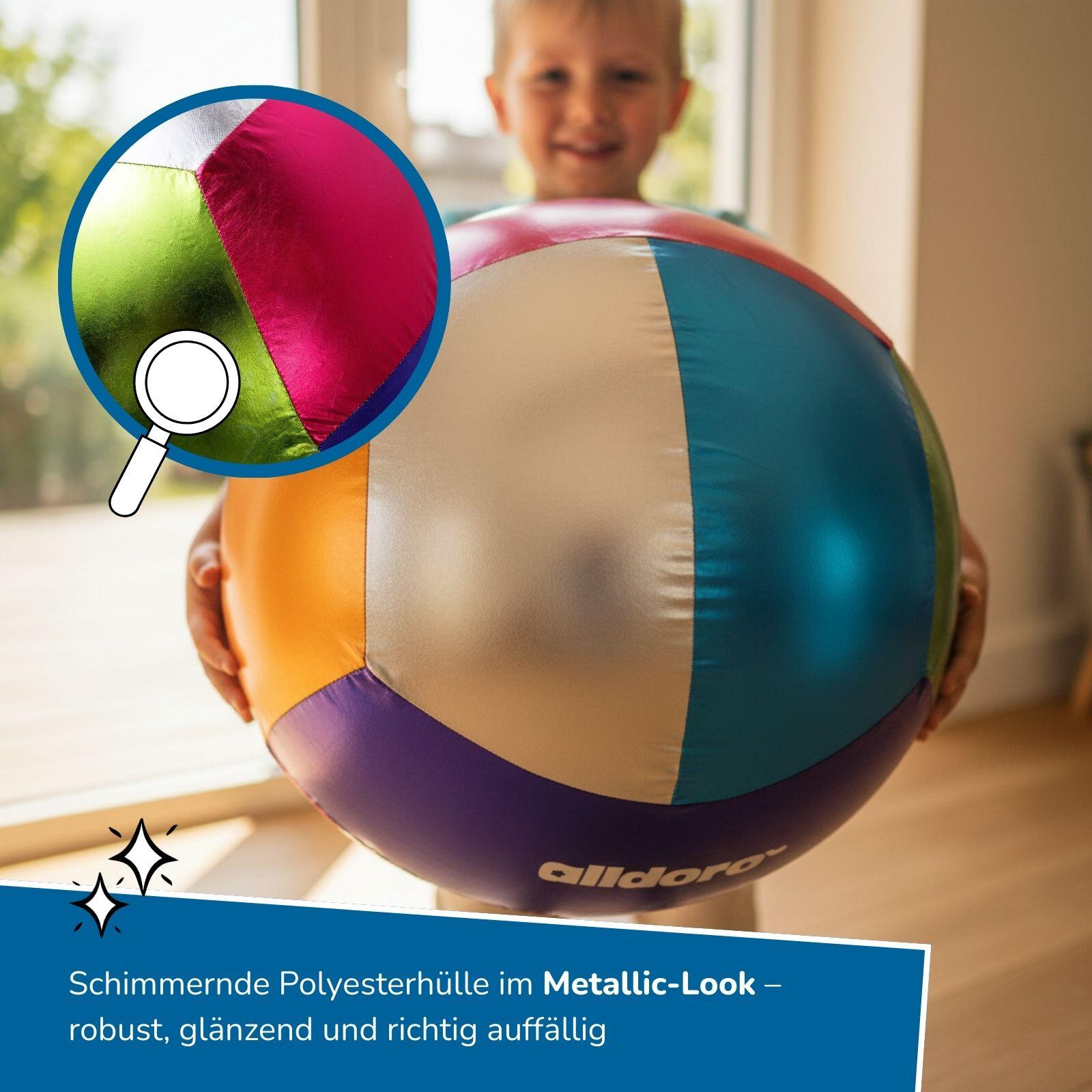 XXL Metallic-Ball Ø 60 cm - aufblasbarer, großer Spielball für Sport & Bewegung 4/7