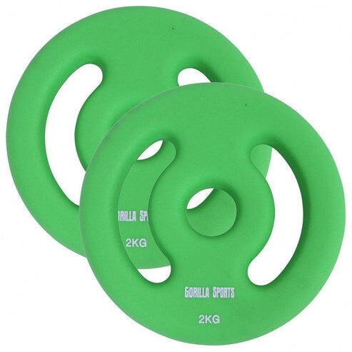 Gorilla Sports - Paire De Disques De Poids Néoprène | Fitness Et Musculation | Au Choix De 2kg À - Disque Bumper Haltérophilie - Vert - 2 X 2 Kg - Decathlon