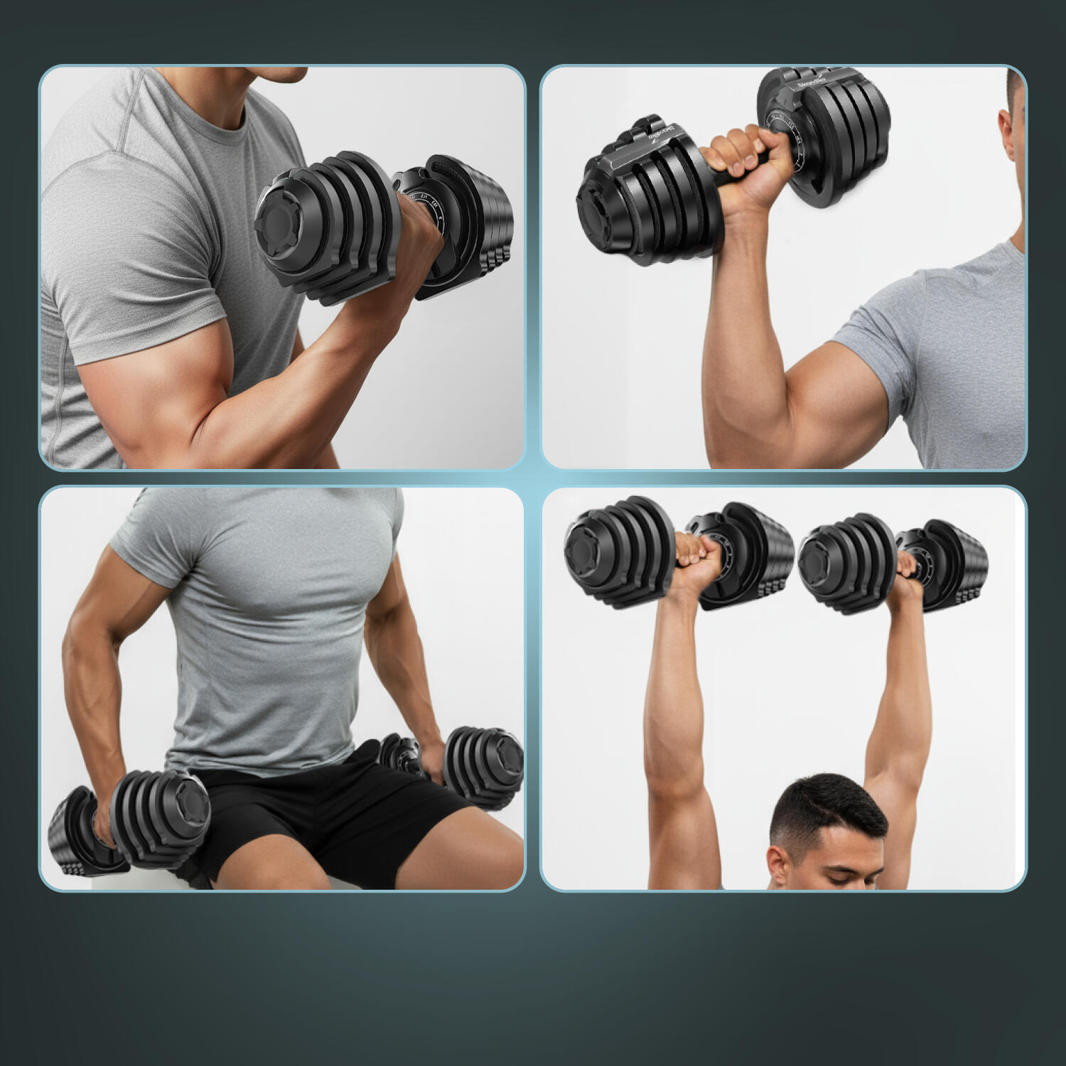 Haltère Paino - Haltère fitness court - Réglable sur 11 poids de 1,5 à 12,5 kg 7/7