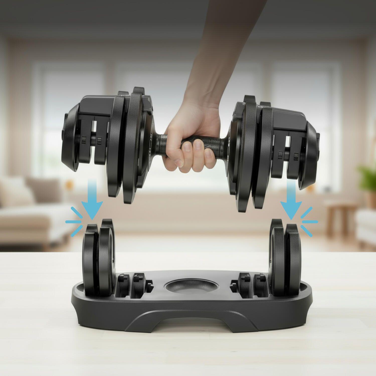 Haltère Paino - Haltère fitness court - Réglable sur 11 poids de 1,5 à 12,5 kg 4/7