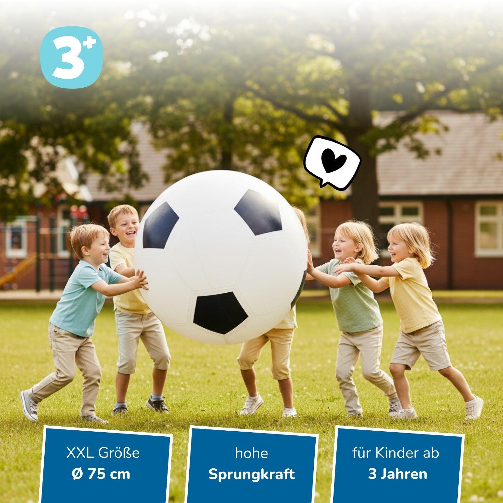 Riesen-Fußball Ø 75 cm, riesiger aufblasbarer Ball für Spiel, Sport & Freizeit 2/8