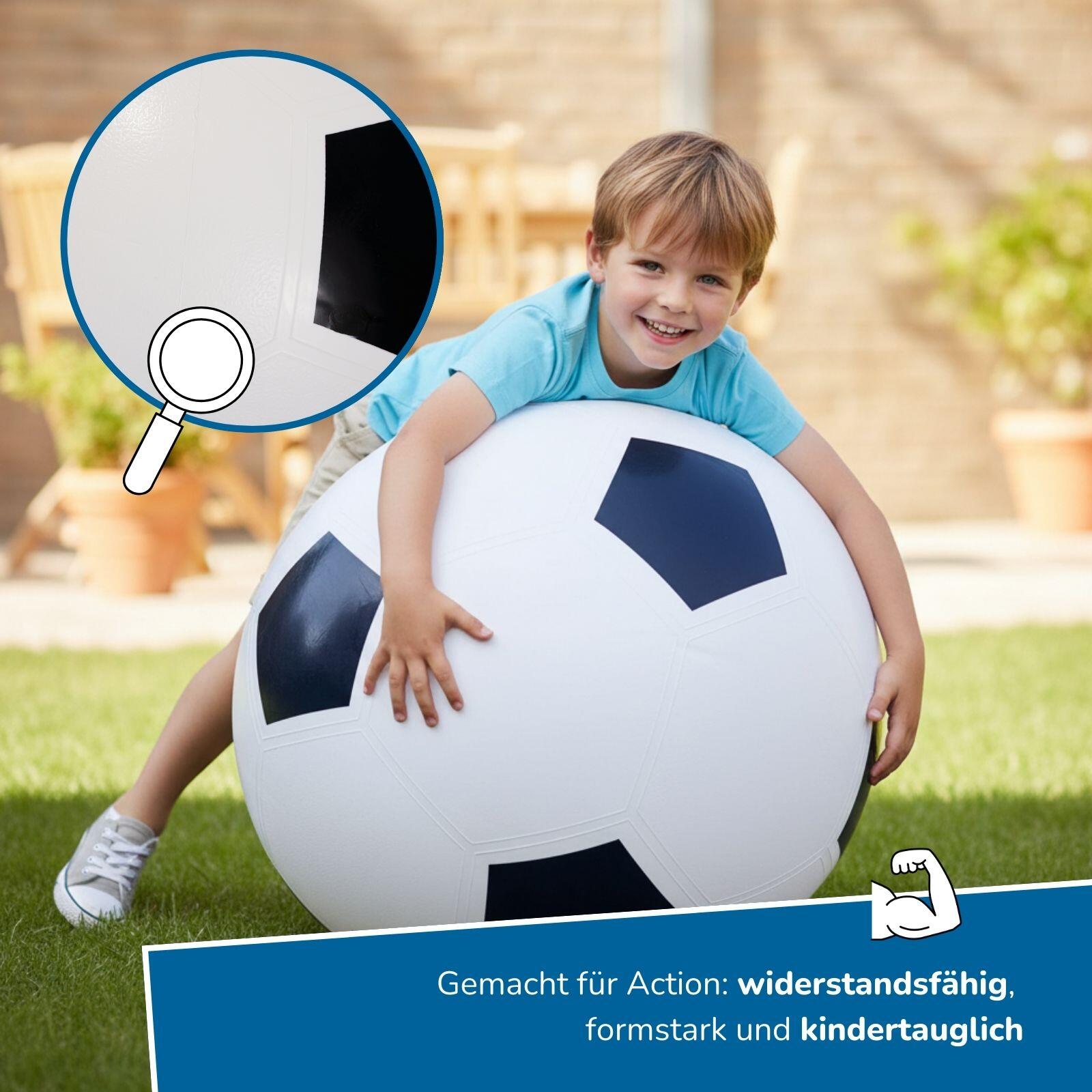 Riesen-Fußball Ø 75 cm, riesiger aufblasbarer Ball für Spiel, Sport & Freizeit 5/8