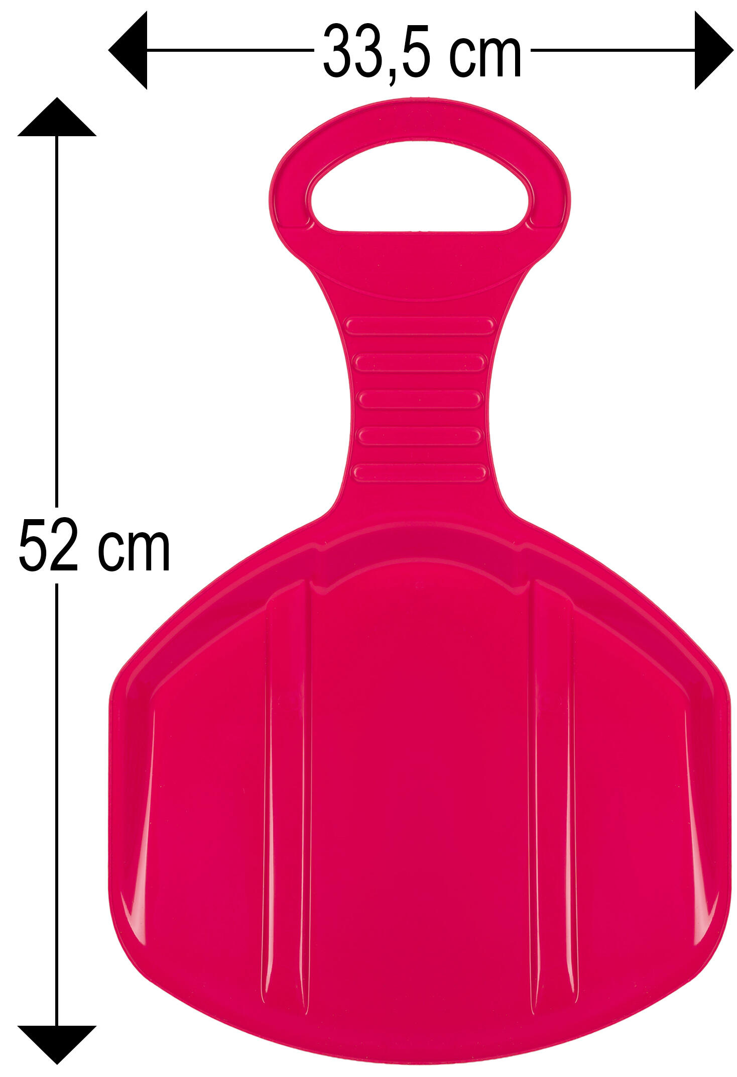 Jabłuszko do zjeżdżania na śniegu plastikowe ślizg dla dzieci różowe 4/6