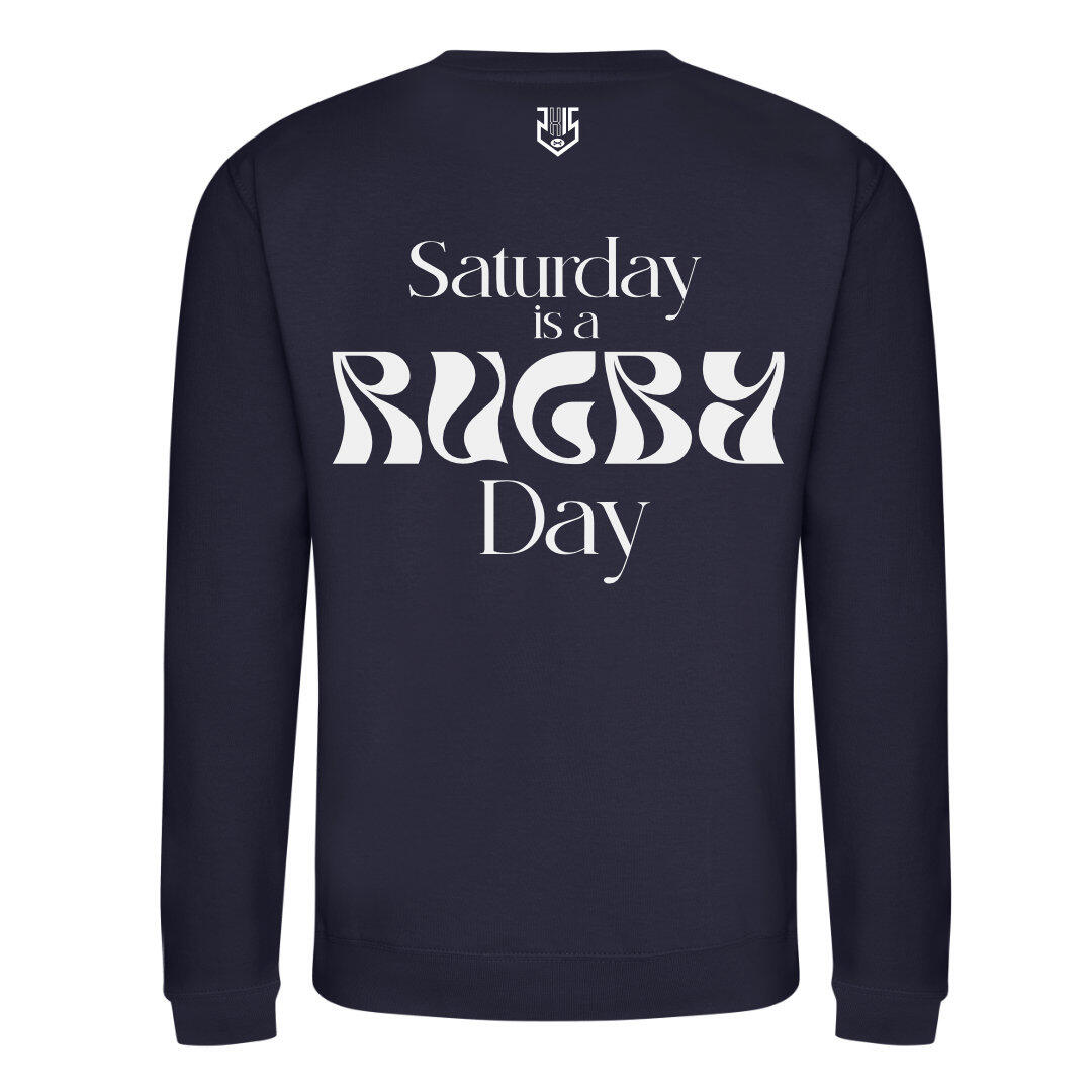 Saturday is a Rugby Day - Sweater - Navy 3/4