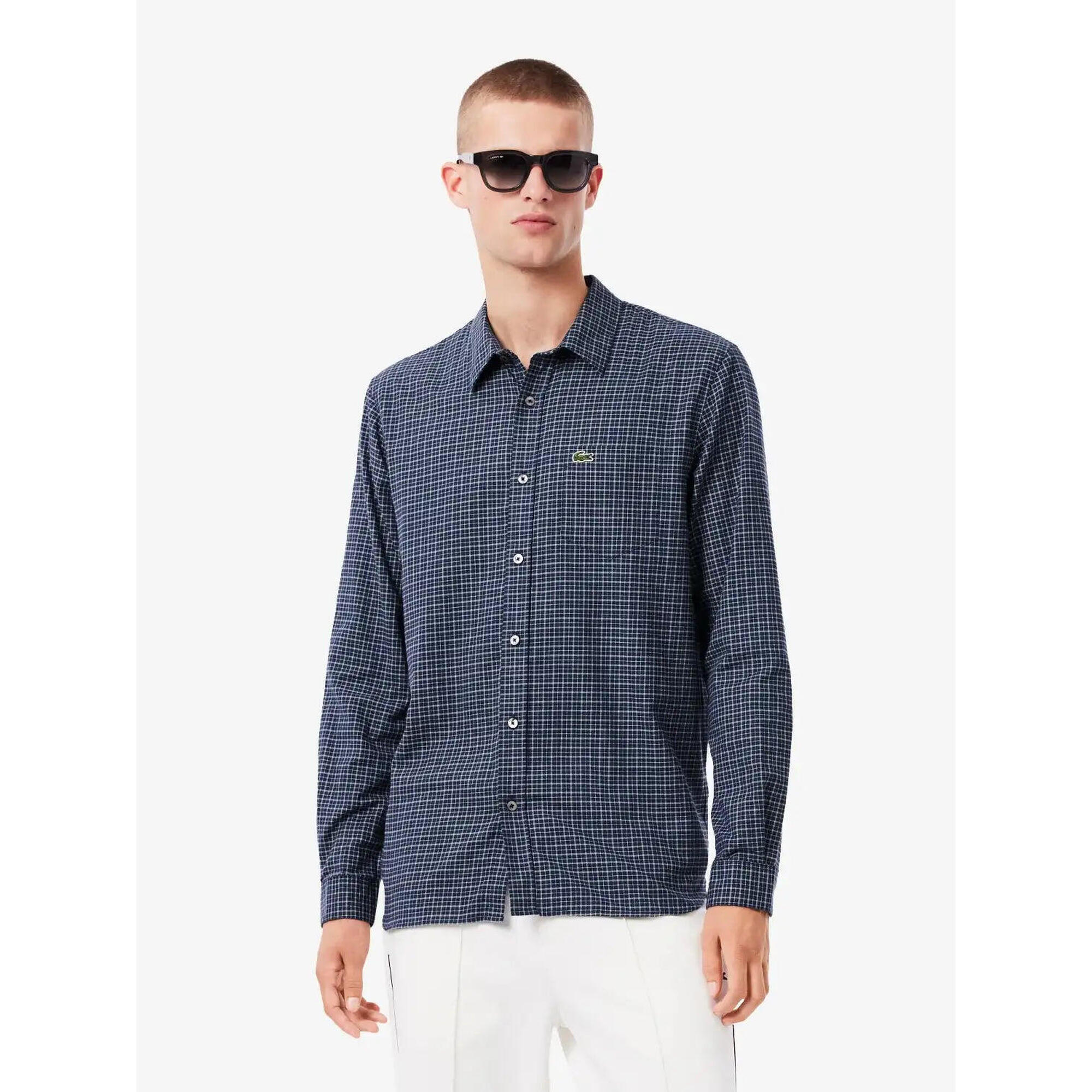 Lacoste - Chemise À  Carreaux Lacoste - Homme - Chemise Manches Longues - Bleu - Decathlon