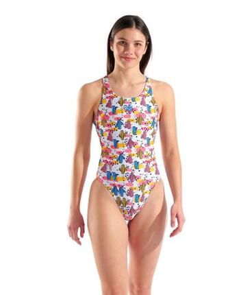 Arena Desert Swim Tech Back Damen Badeanzug Multicolor/Weiß Größe UK 26