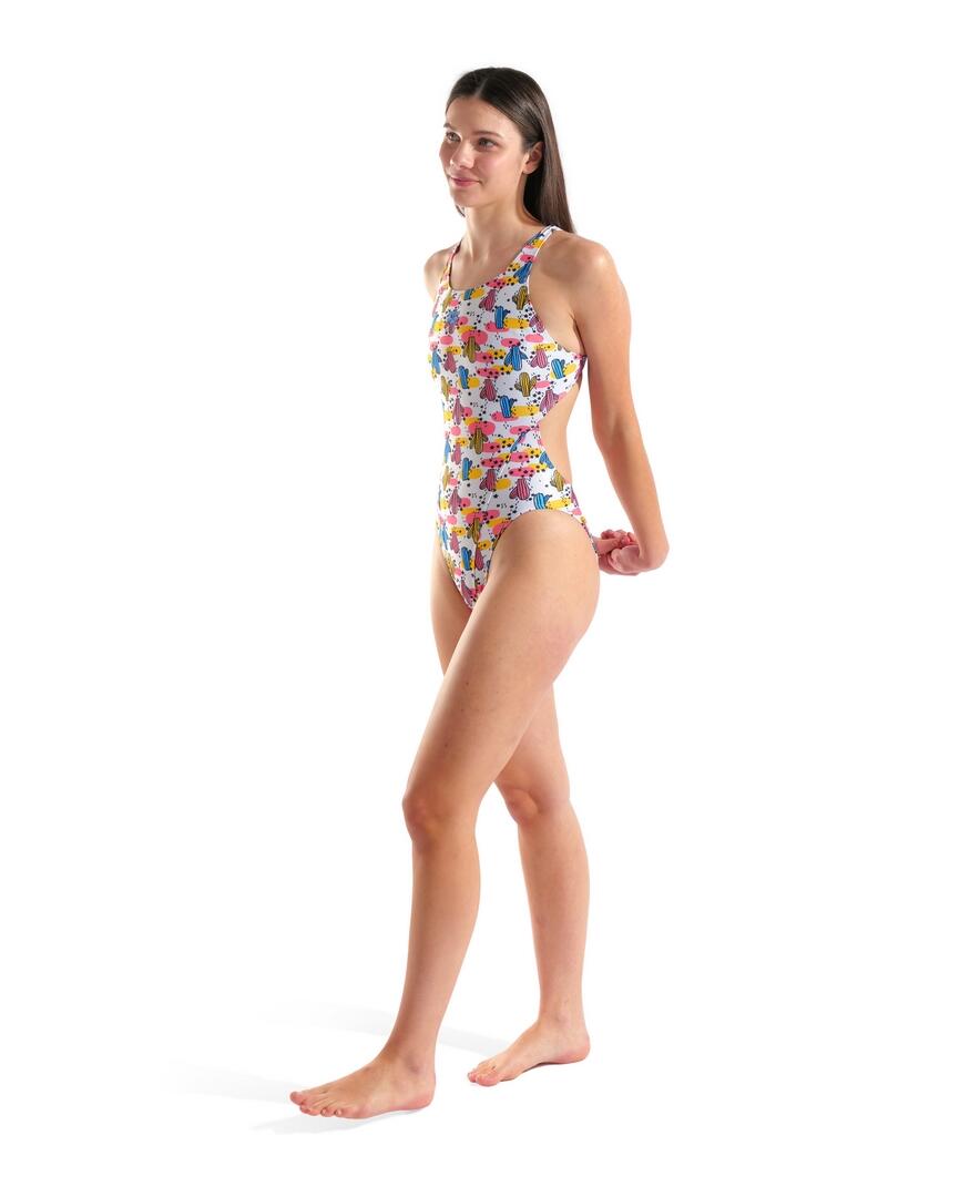 Maillot Arena Desert Swim Tech Back Femme - Multicolore/Blanc Taille 30 3/5