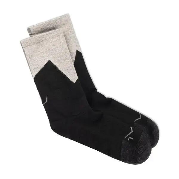 Calcetines MW lana merino caña alta Unisex Buff Negro 2/3
