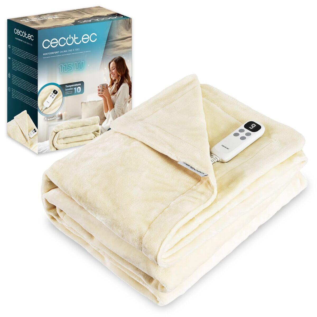 Cecotec Couverture Chauffante HeatConfort Calma 160x130cm 115W Beige Timer 1/4