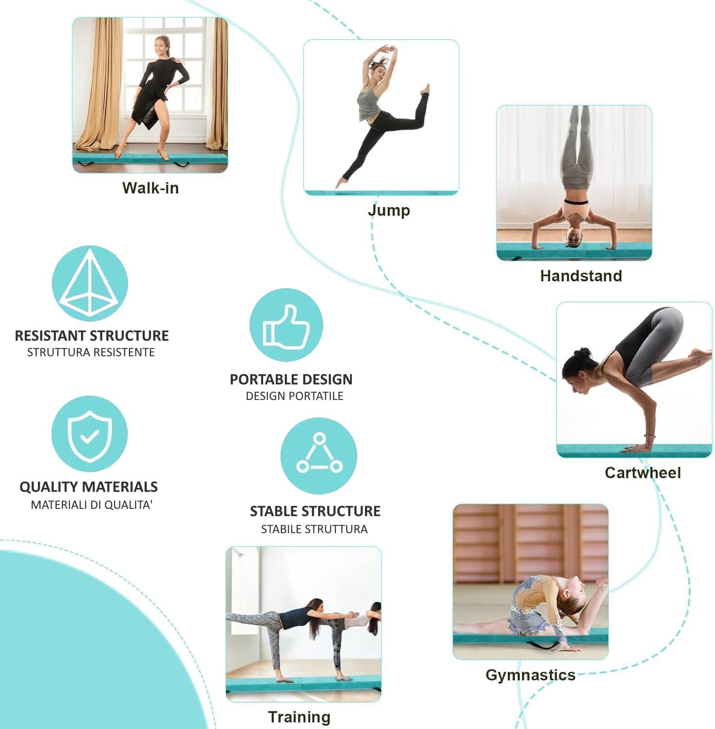 Trave Ginnastica Artistica per Casa Trave di Equilibrio Pieghevole FF 3/6