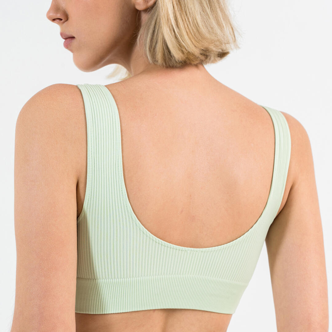 Top donna scollo rotondo push up senza cuciture allenamento tempo libero Menta 5/5