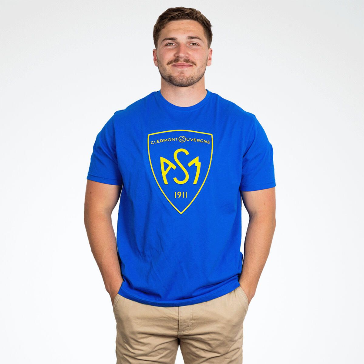 Asm - T-shirt À Manches Courtes Teeboss Asm Clermont Bleu Roi Pour Homme - T-shirt Manches Courtes - Bleu - Decathlon