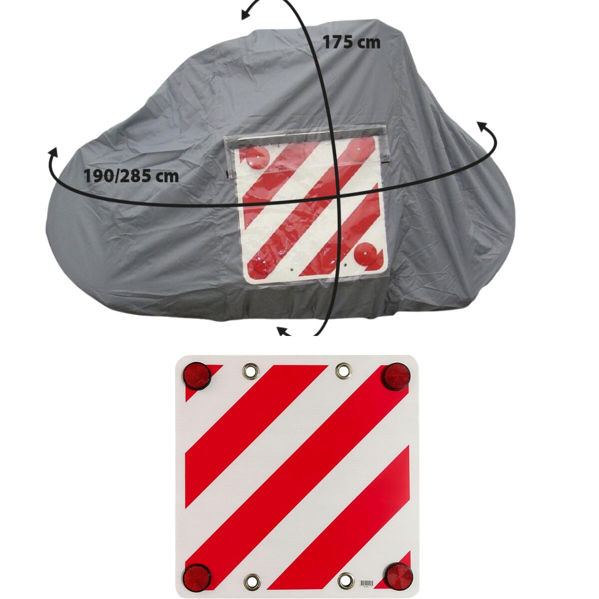 PACK OPTIMA Bâche pour porte-vélo sur paroi arrière 4 vélos + Panneau de 1/3