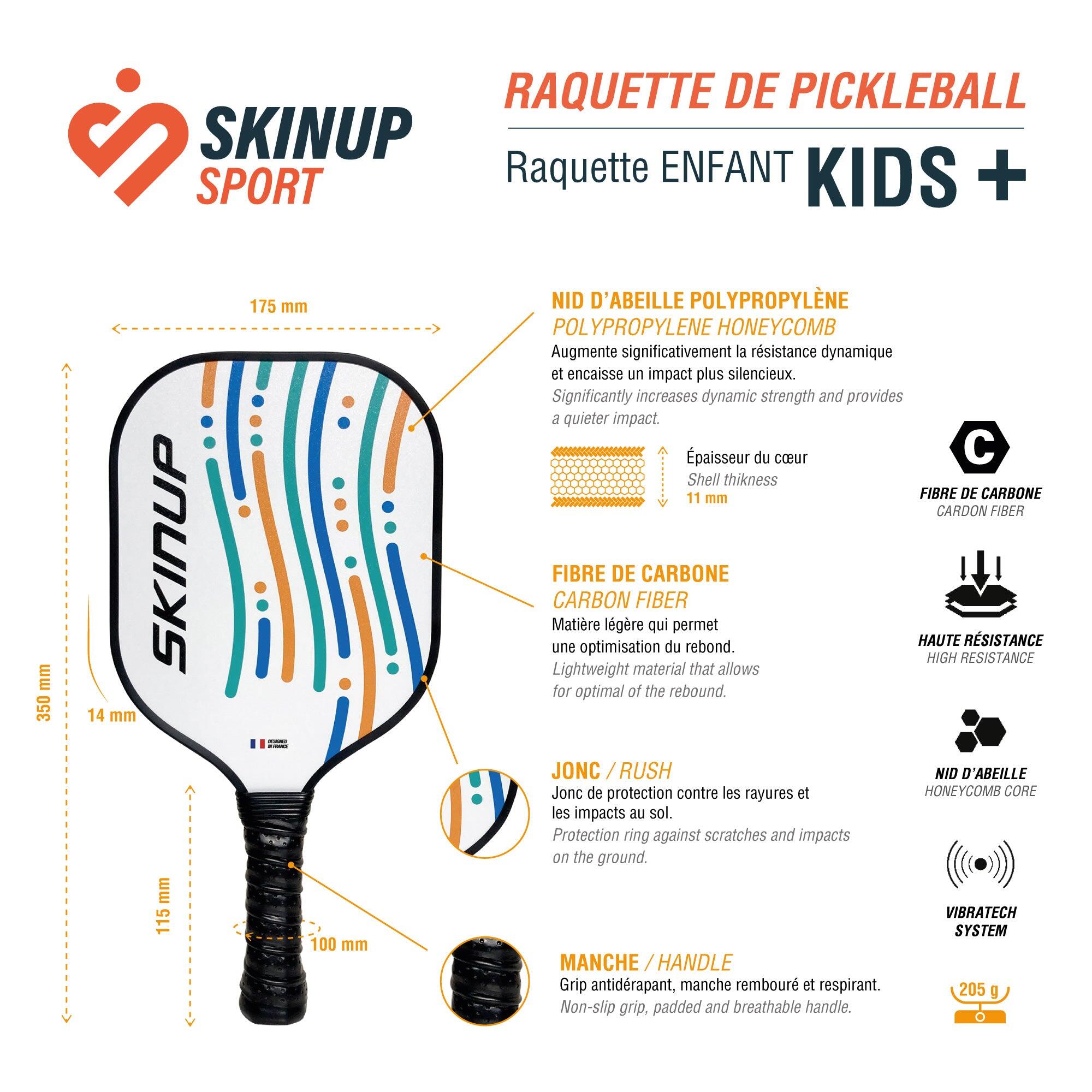 Kids+ Witte SKINUP Sport Pickleball Racket 4/4