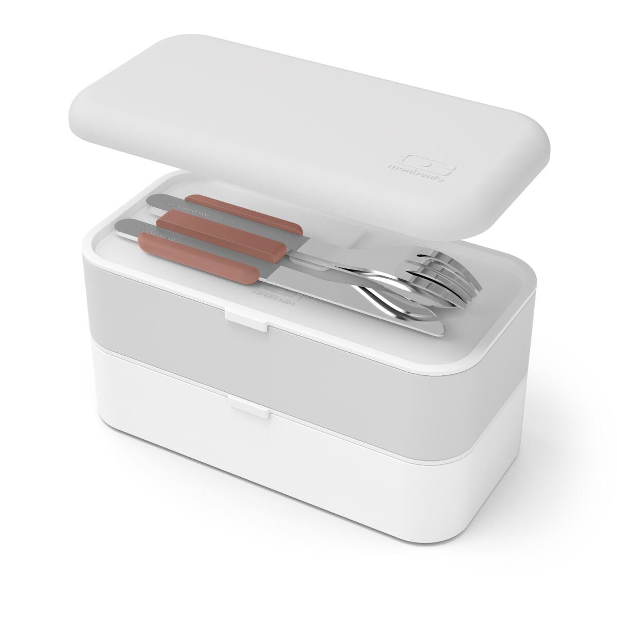 Set boite repas 2x500ml - 1L Magnolia + accessoires |Adulte|Bureau, pique-nique 5/6
