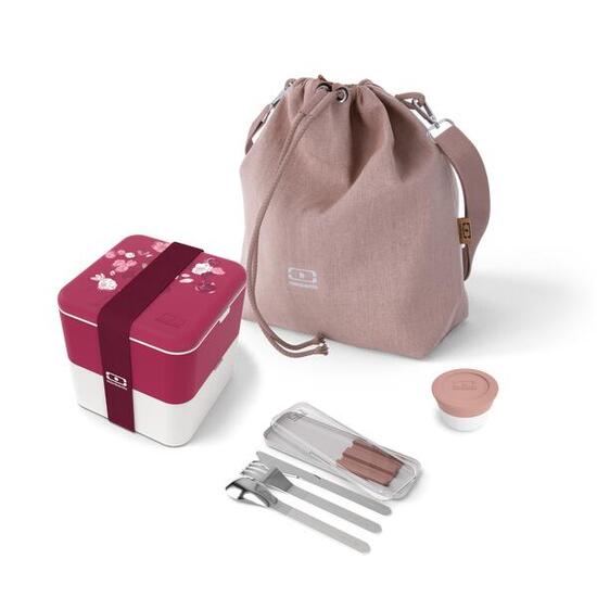 Set porta pranzo 2×850ml – 17L Verde/Grigio + accessori |Adulto|Ufficio picnic