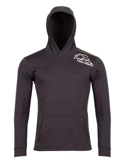 Hoody homme High Point Rokel Merino noir Tecnowool 67% polyester 26% laine