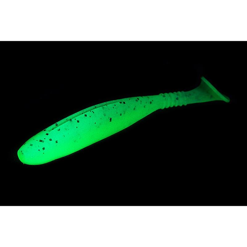 Shad Daiwa D FIN 15 cm, UV chartreuse tiger, 3 buc / plic