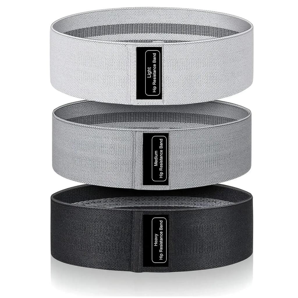 set of 3 fabric resistance bands light medium heavy