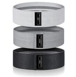 set 3 bandes de résistance en tissu light medium heavy