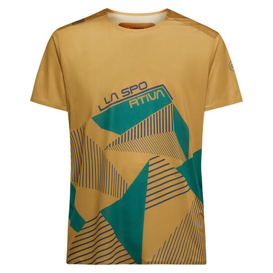 T-shirt technique homme La Sportiva 100% polyester recyclé jaune Savana Jungle