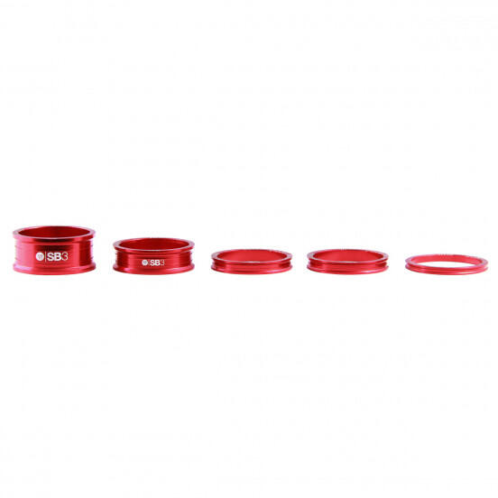 Conjunto de 5 espaçadores de direção SB3 Kroma 1''1/8 vermelho 2/5